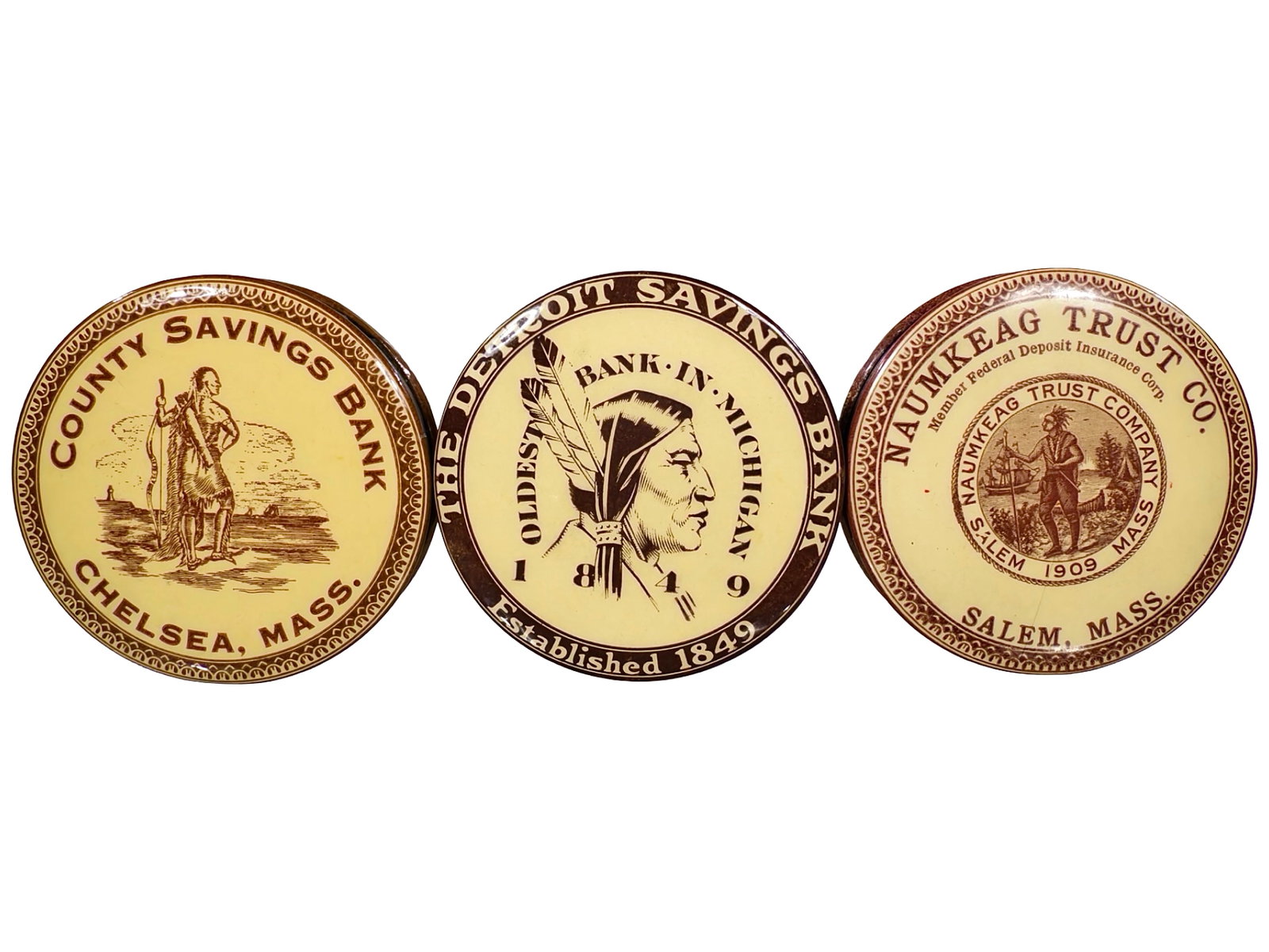 Three Celluloid Pocket Dime Banks (1 of 2)