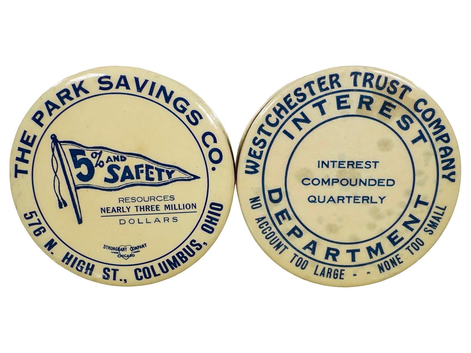 Two Celluloid Pocket Dime Banks (1 of 2)
