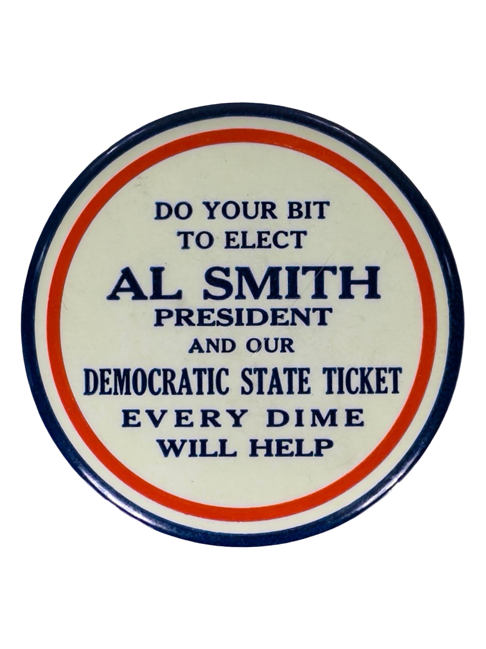 Al Smith for President - Scarce - Celluloid Pocket Dime Bank (1 of 2)