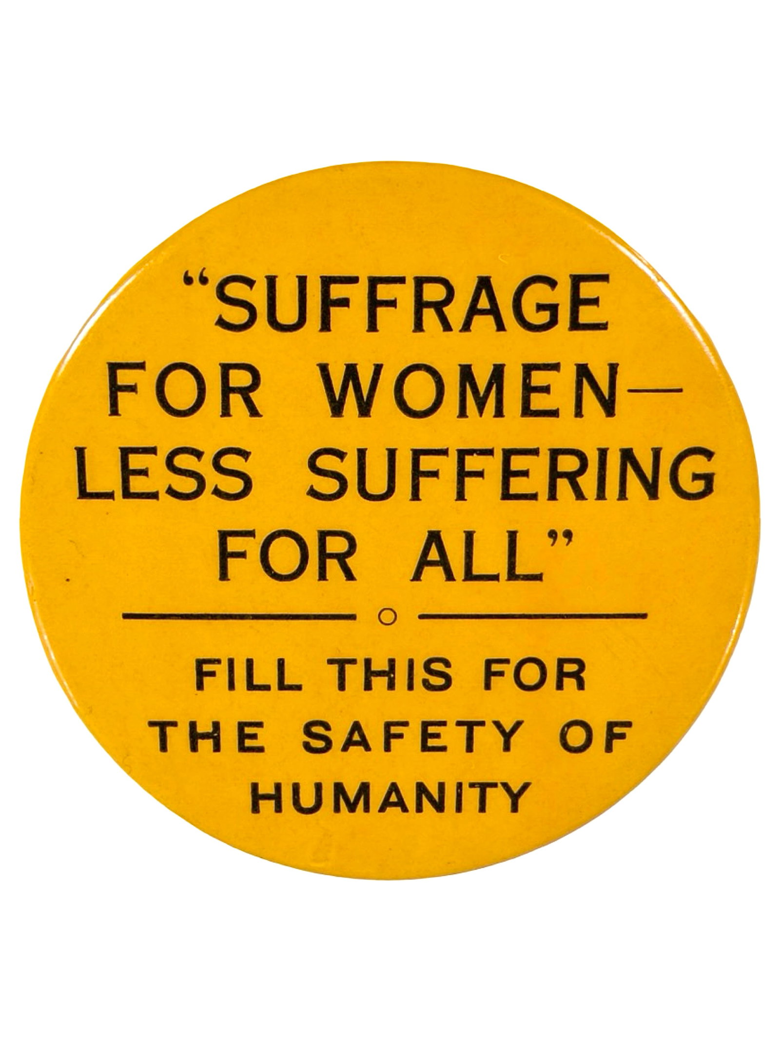 Suffrage for Women - Celluloid Pocket Dime Bank (1 of 2)