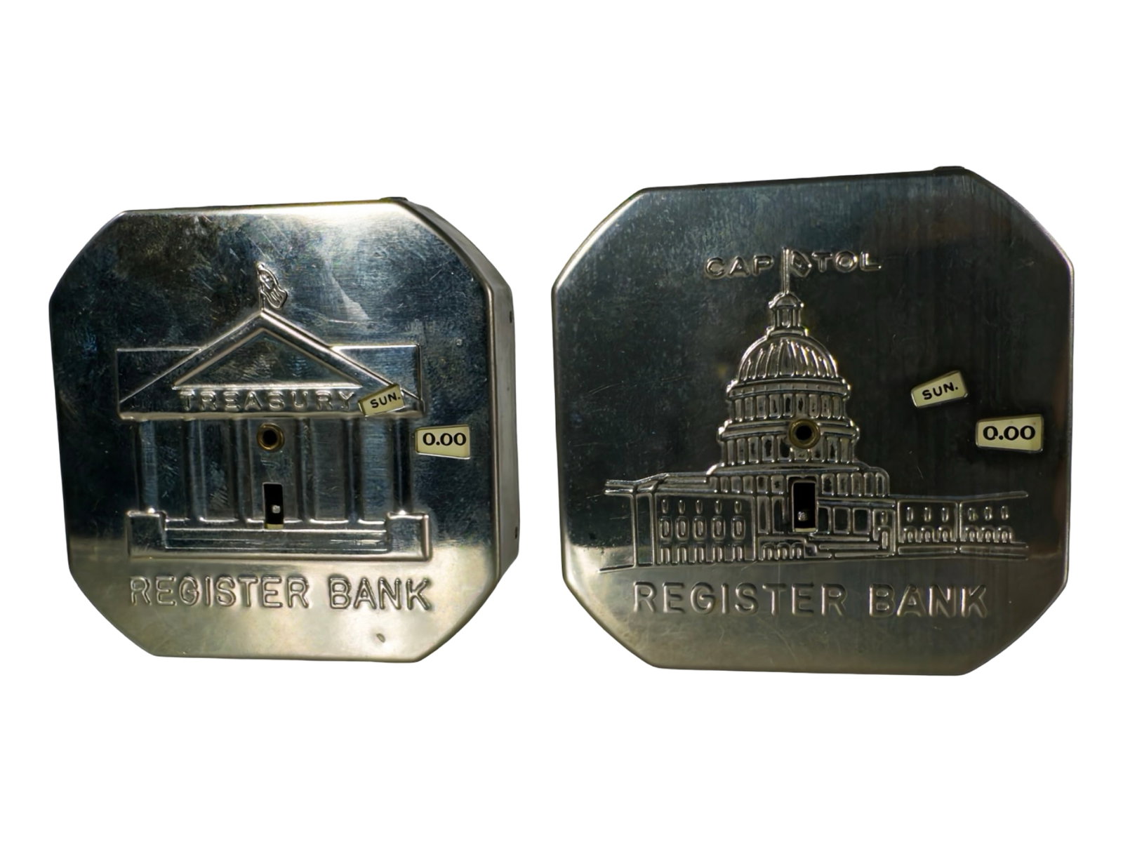 U. S. Treasury & Capitol Pocket Dime - Both with Advertising - Scarce (1 of 2)