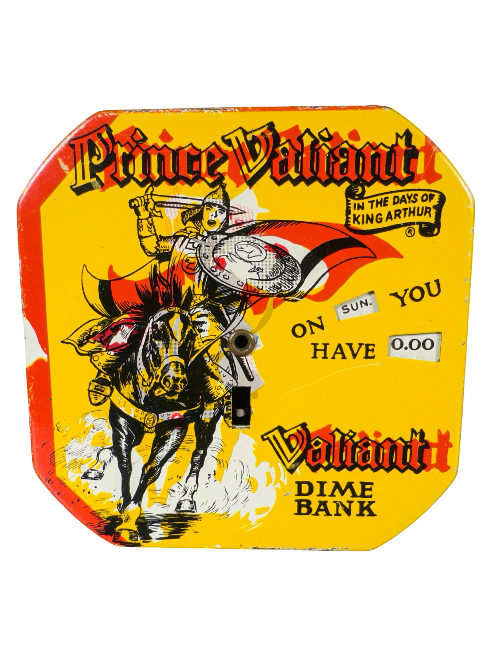 Prince Valiant - White Uniform: By King Features Syndicate Inc. American - 1954 - 2 1/2" Square. The Peirce Collection.