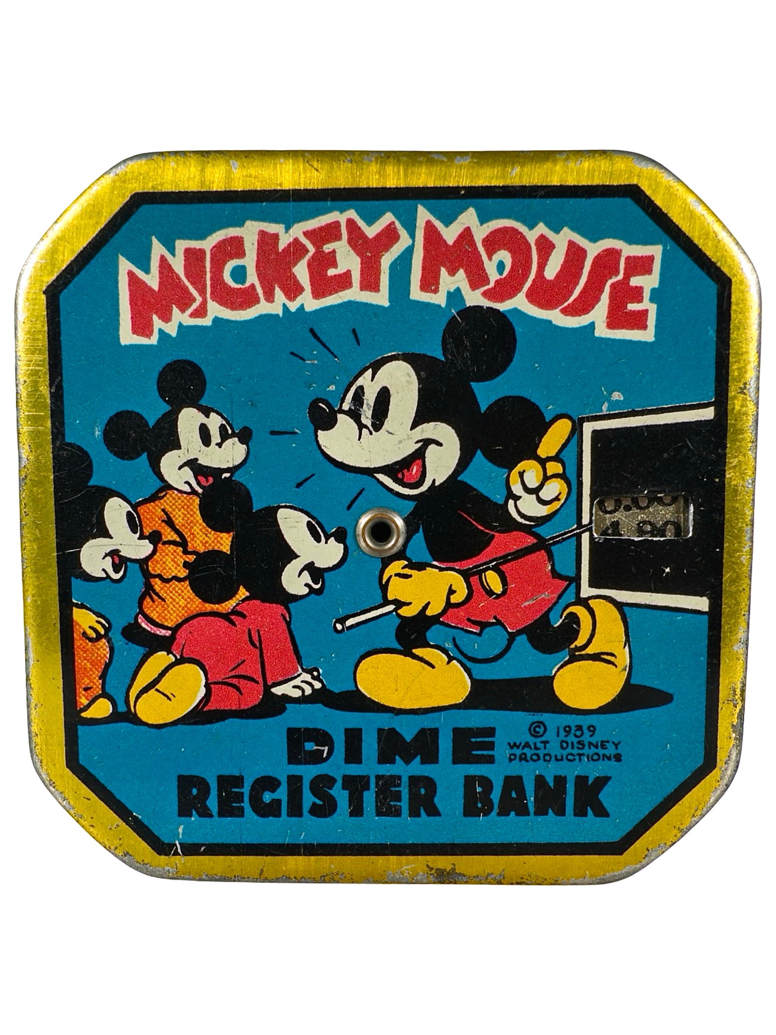 Mickey Mouse - Gold Border - Pocket Dime Register Bank (1 of 6)