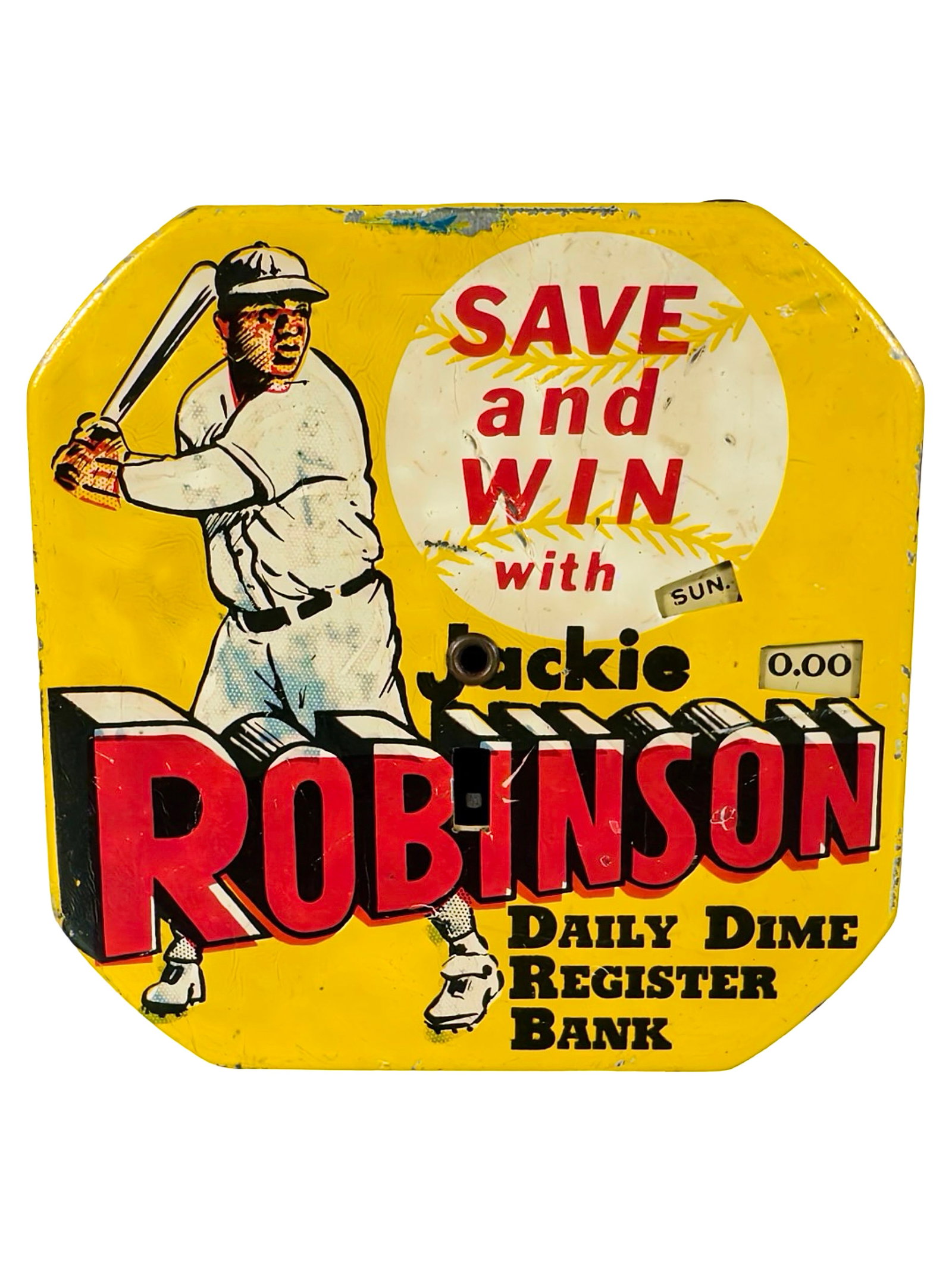 Jackie Robinson - Daily Dime Register Bank - White Uniform - Rare (1 of 6)