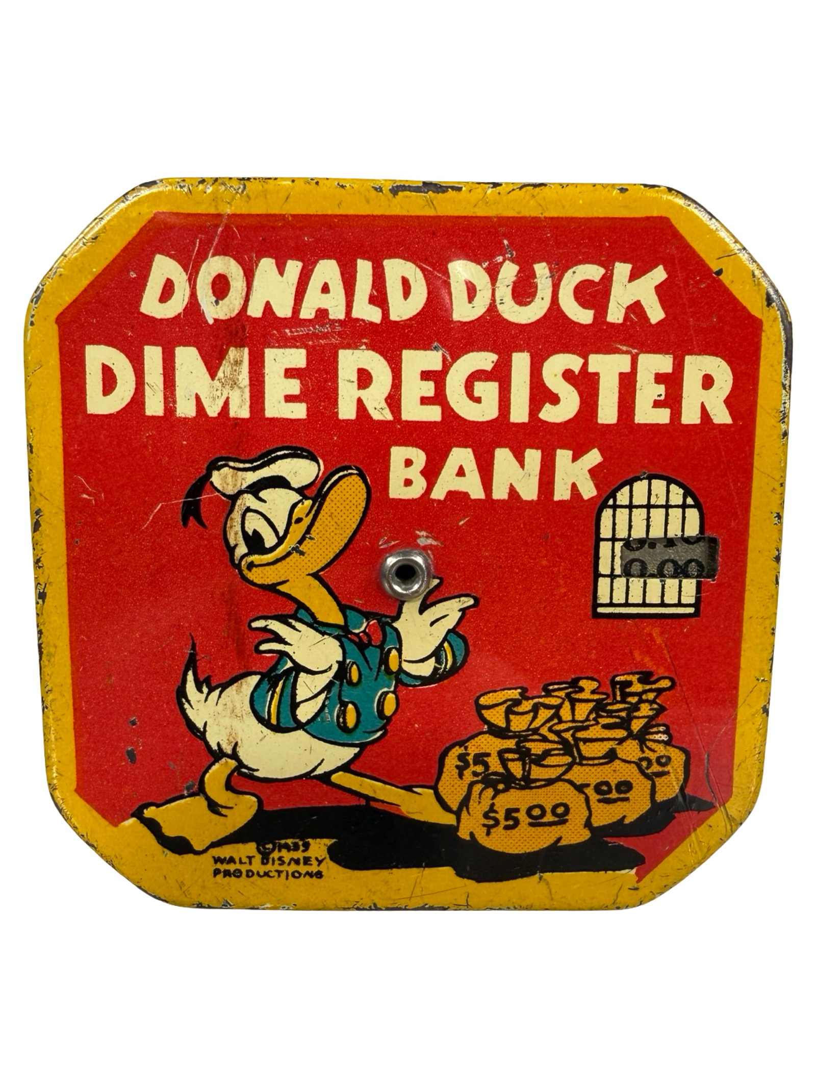 Donald Duck - Pocket Dime Register Bank - Yellow Border Version (1 of 6)