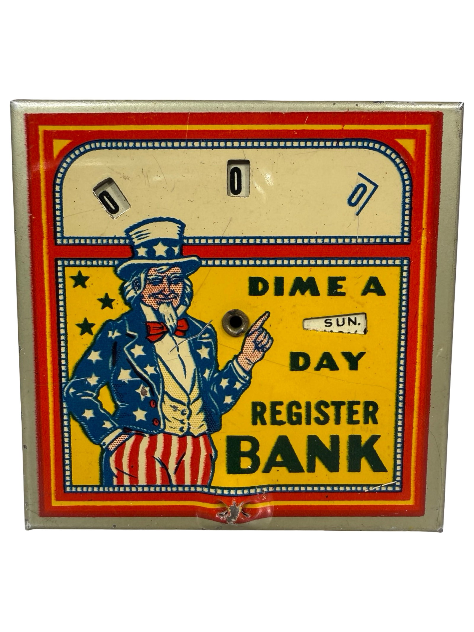 Uncle Sam - Dime a Day Bank - Silver Border Version (1 of 6)