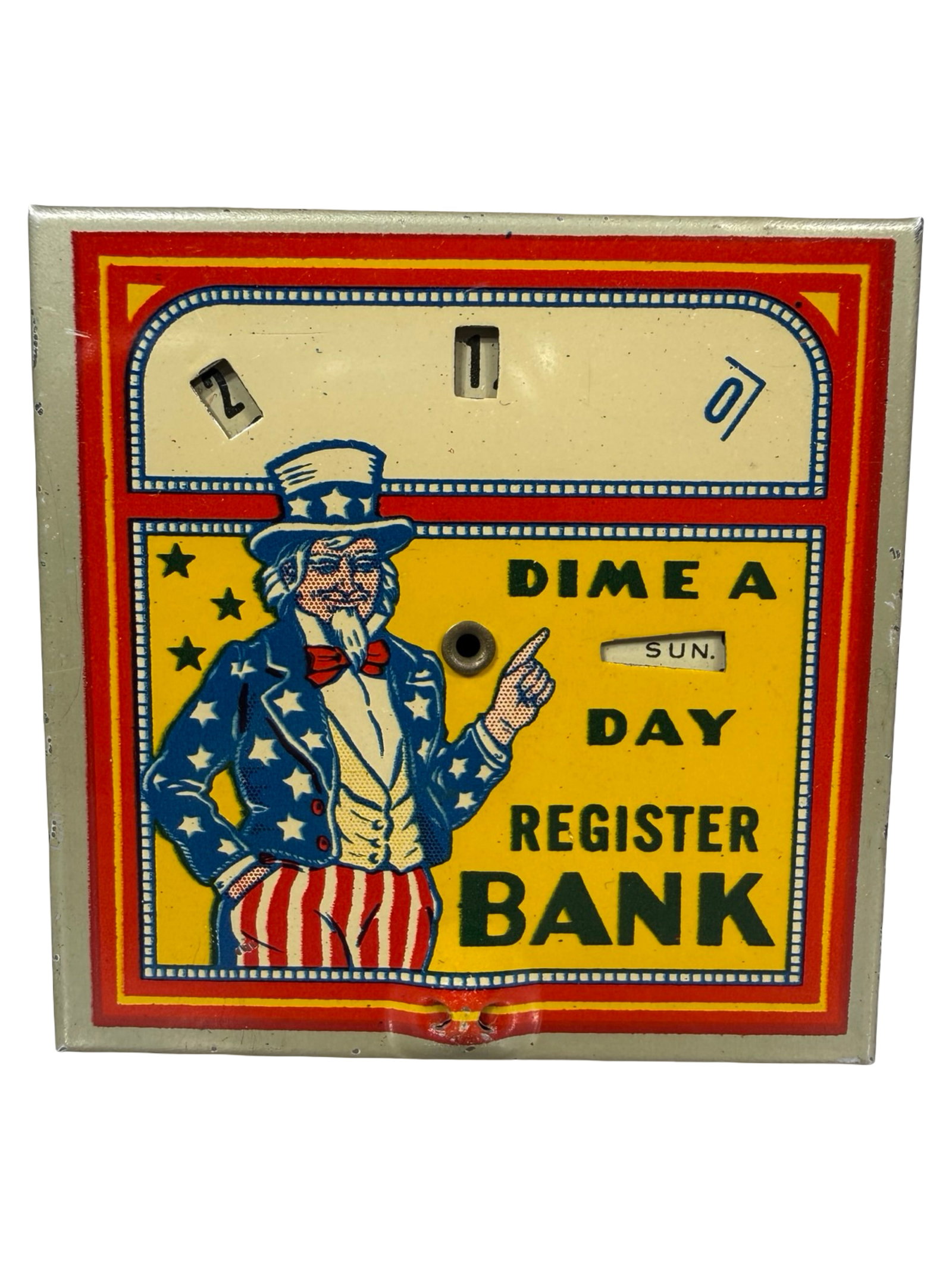Uncle Sam - Dime a Day Bank - Silver Border Version (1 of 6)