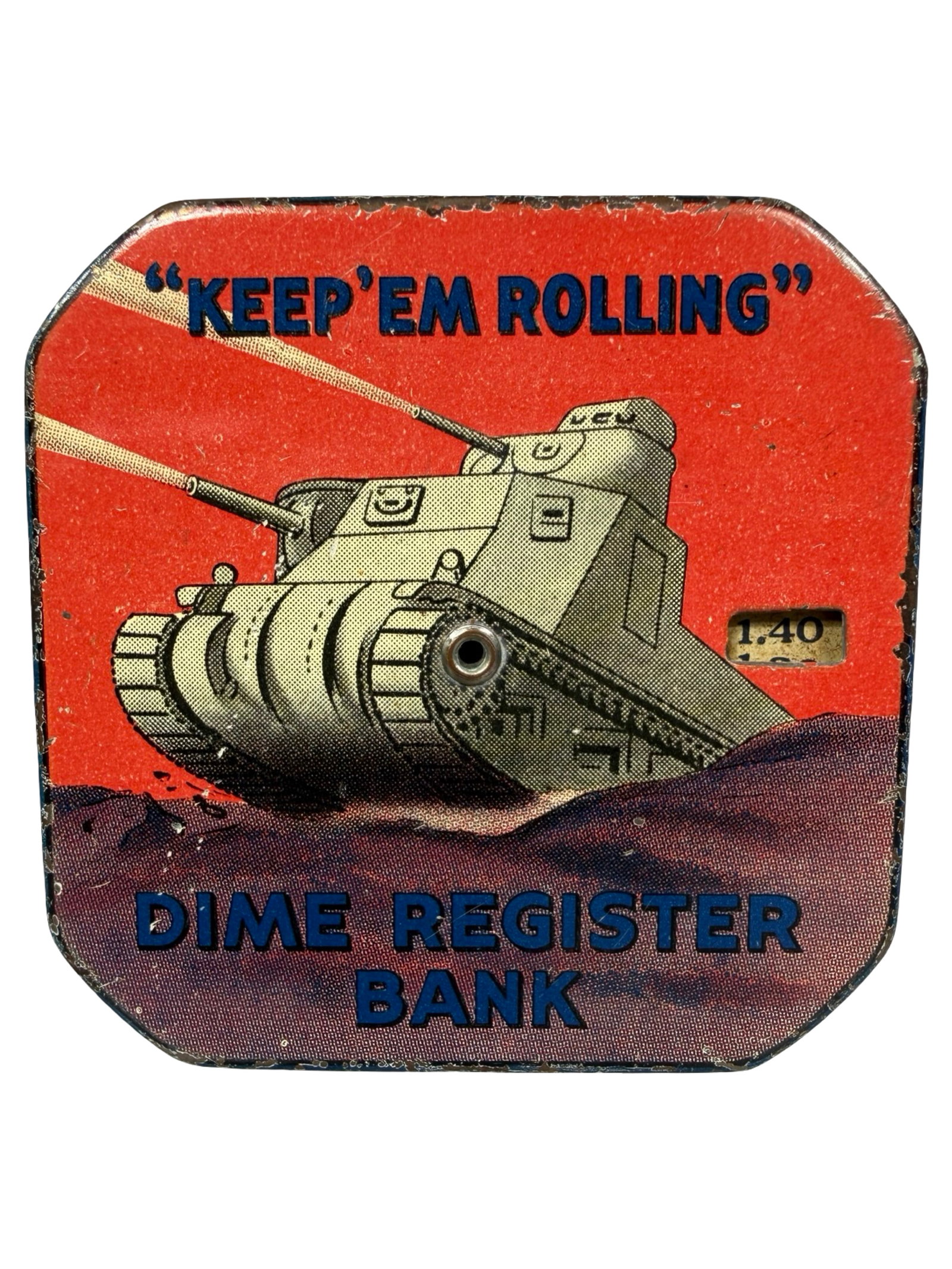 Keep 'Em Rolling - Pocket Dime Register Bank - Two Gun Version - Scarce (1 of 6)