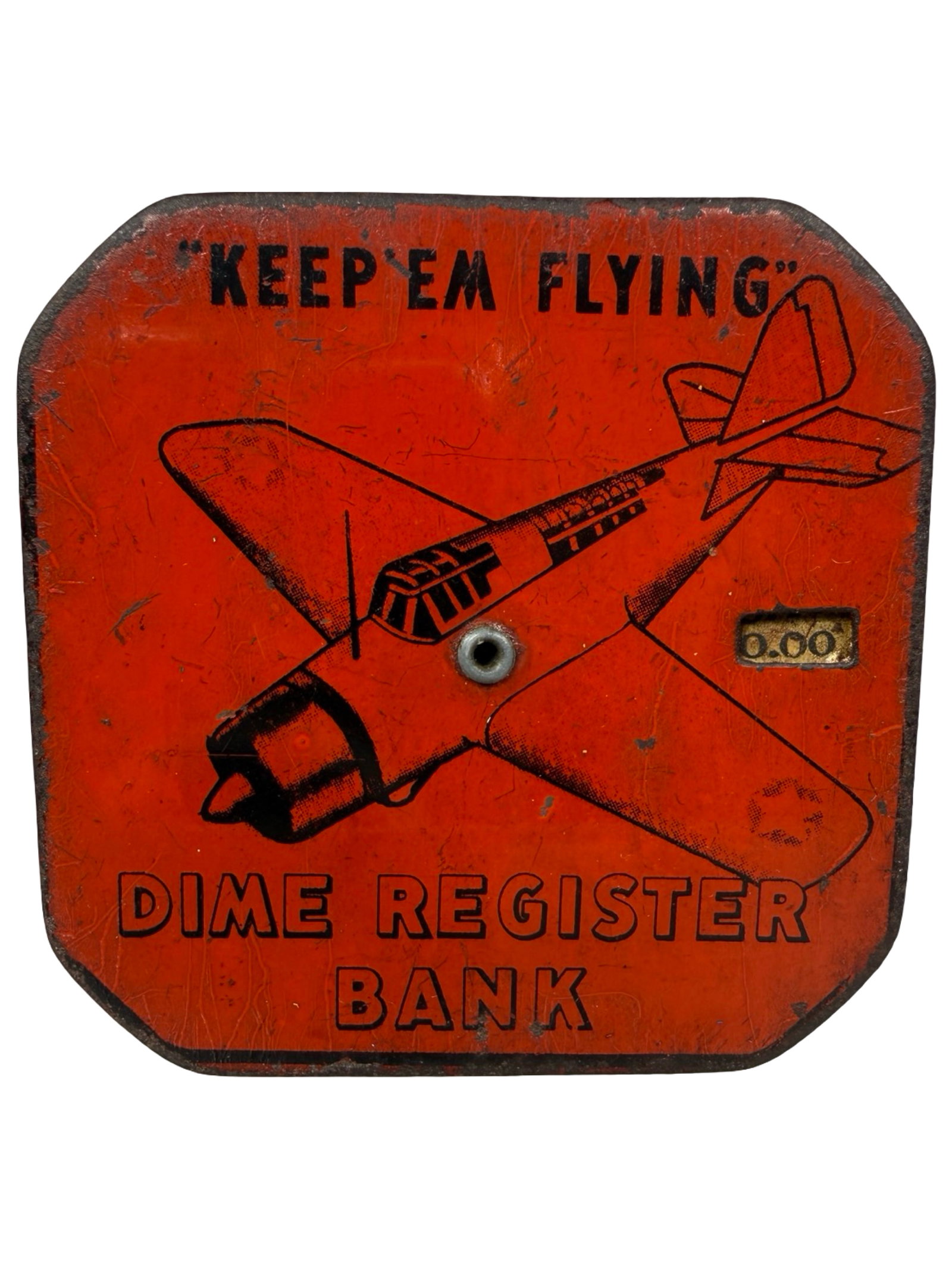 Keep 'Em Flying - Pocket Dime Register Bank - Red Background (1 of 6)
