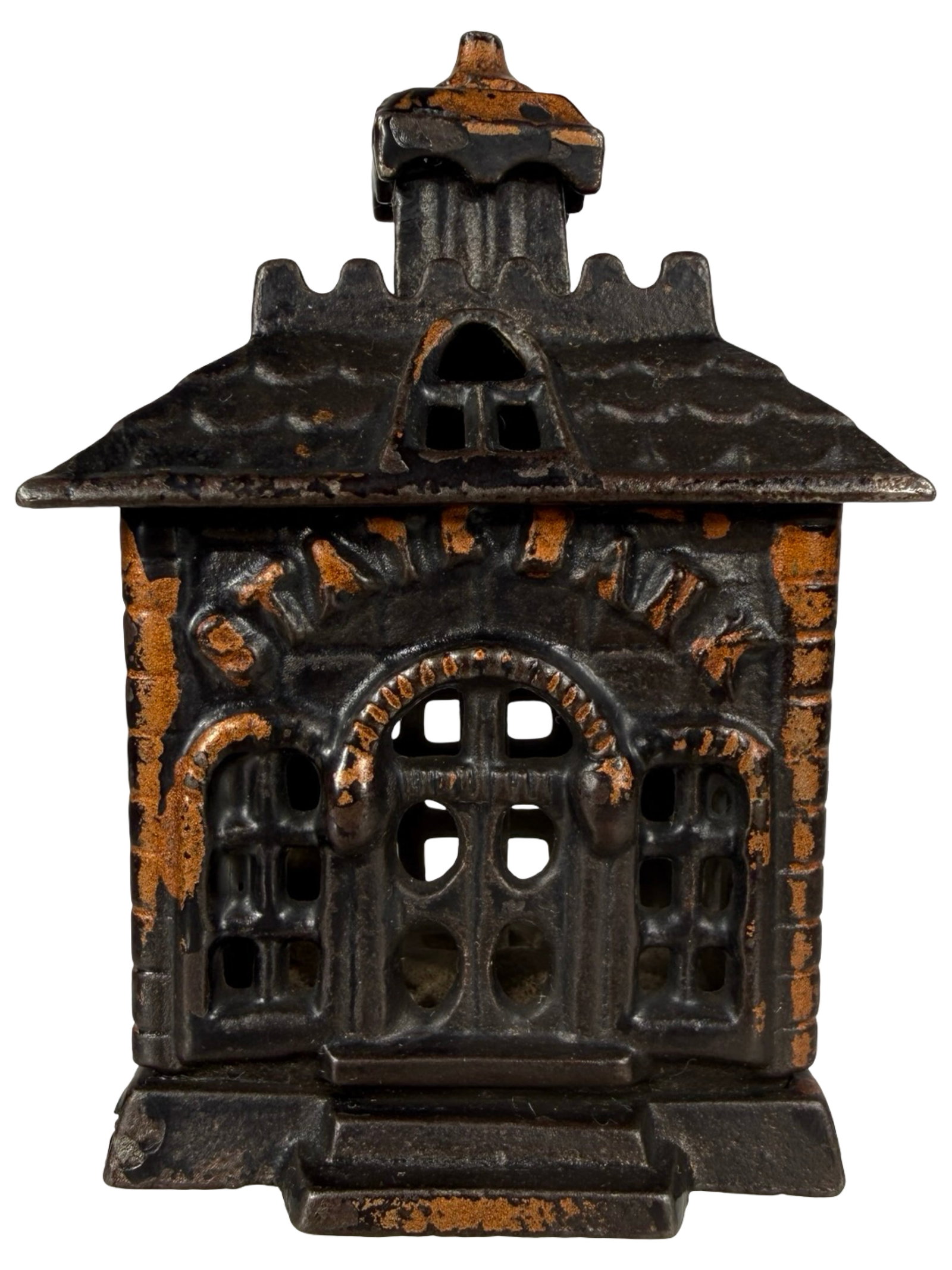 Smallest Size State Bank with Arched Letters and Solid Door (1 of 6)