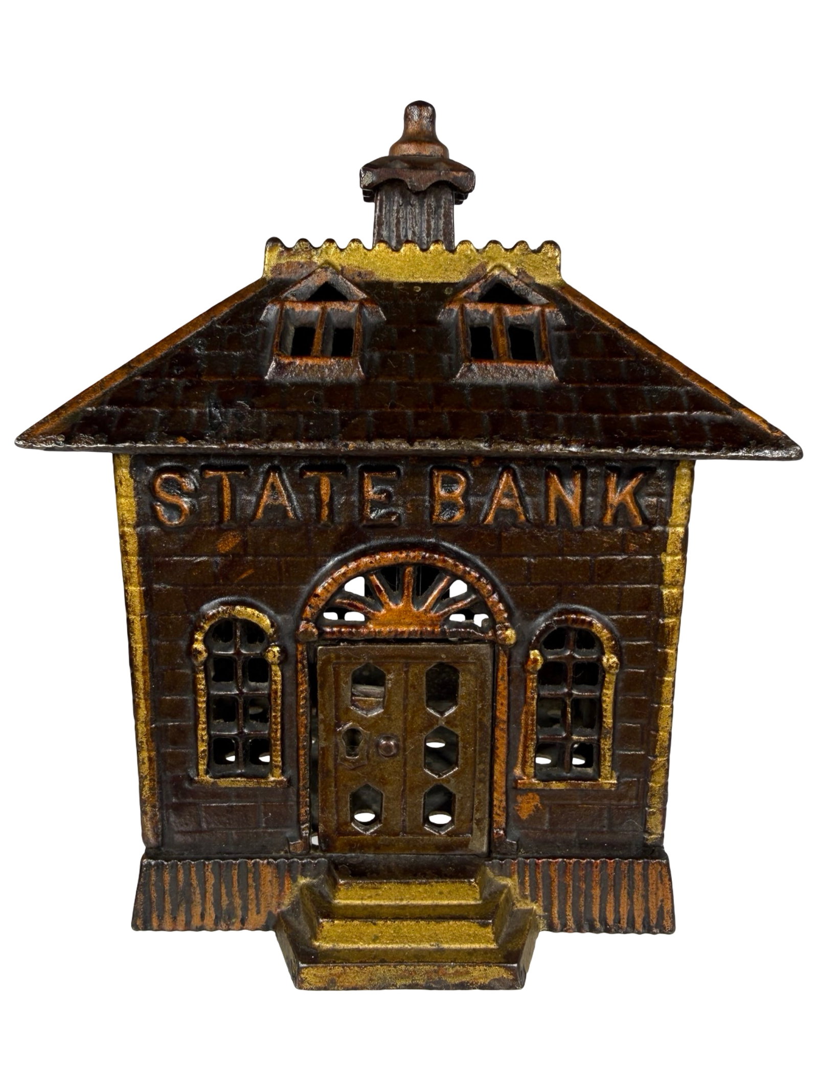 Scarce Size State Bank (KLD): Unknown American Maker. Circa 1900's - 6 3/4" Tall. The Tom Kellogg Collection. Illustrated P. 205 in the Peirce Book.