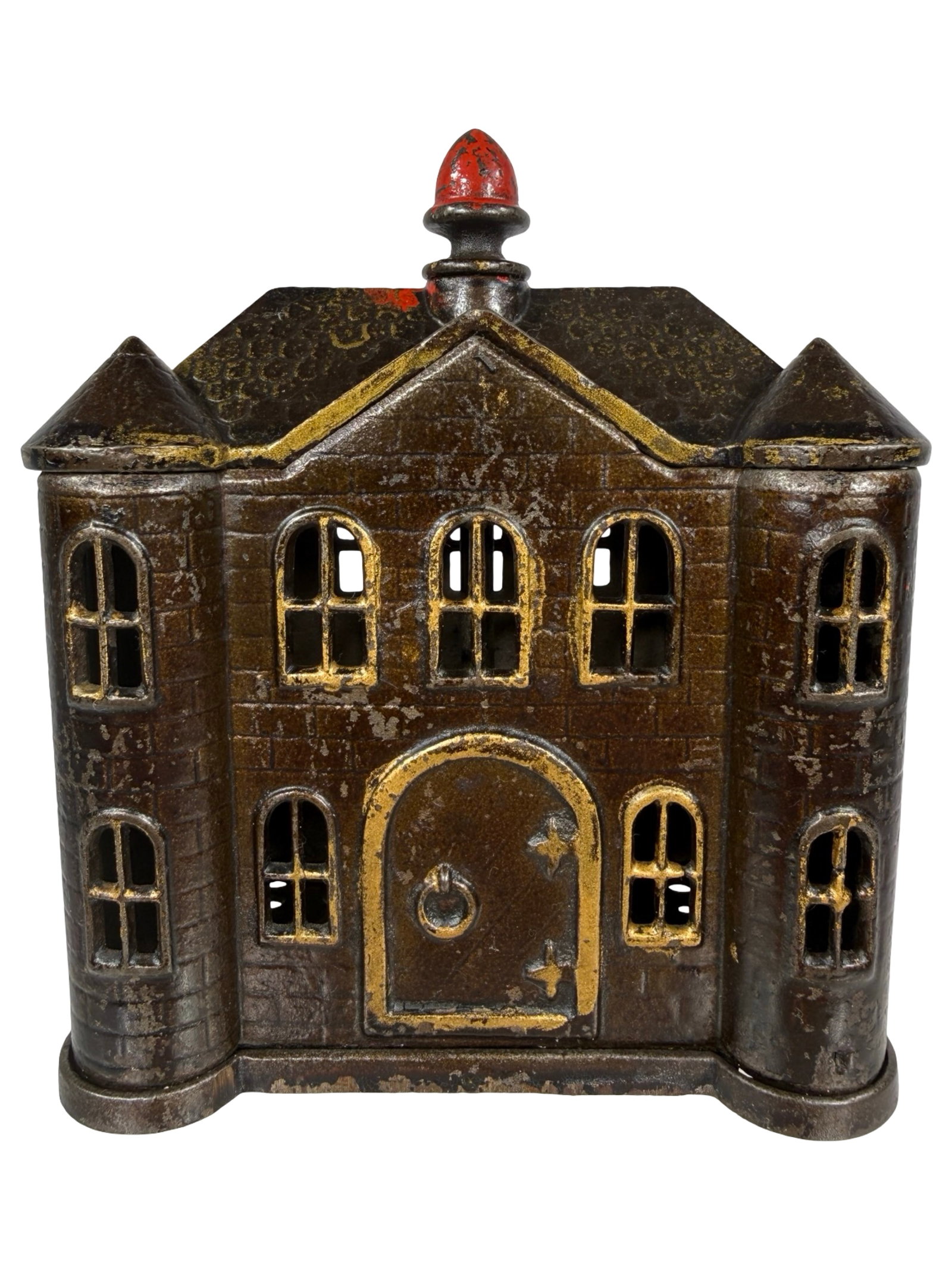 Villa aka Prison - Cast Iron Bank: By Kyser & Rex Company. Philadelphia - 1890 - 5 3/4" Tall. The Tom Kellogg Collection.