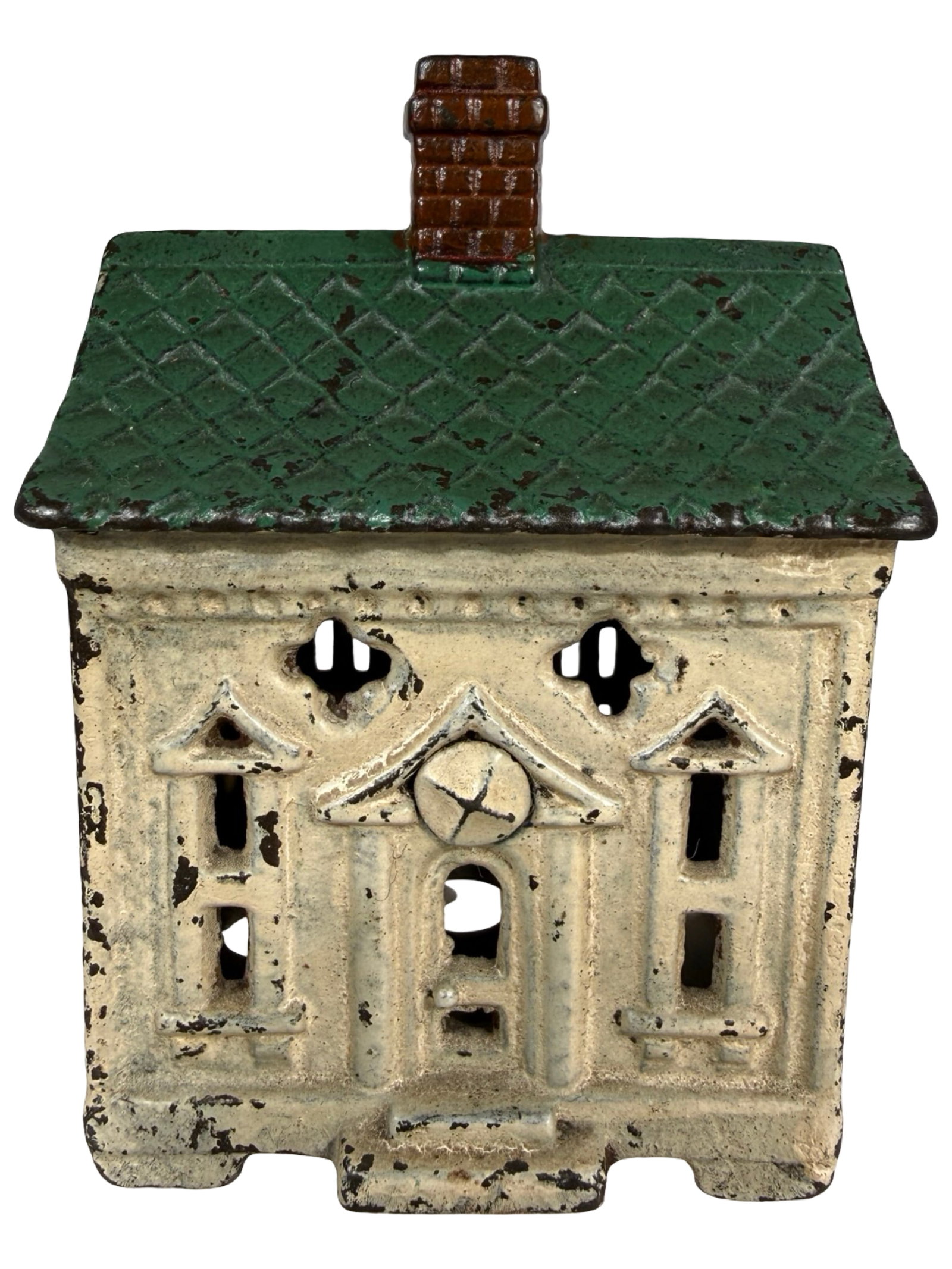 Scarce Painted Quatrefoil House - Iron Bank (1 of 6)