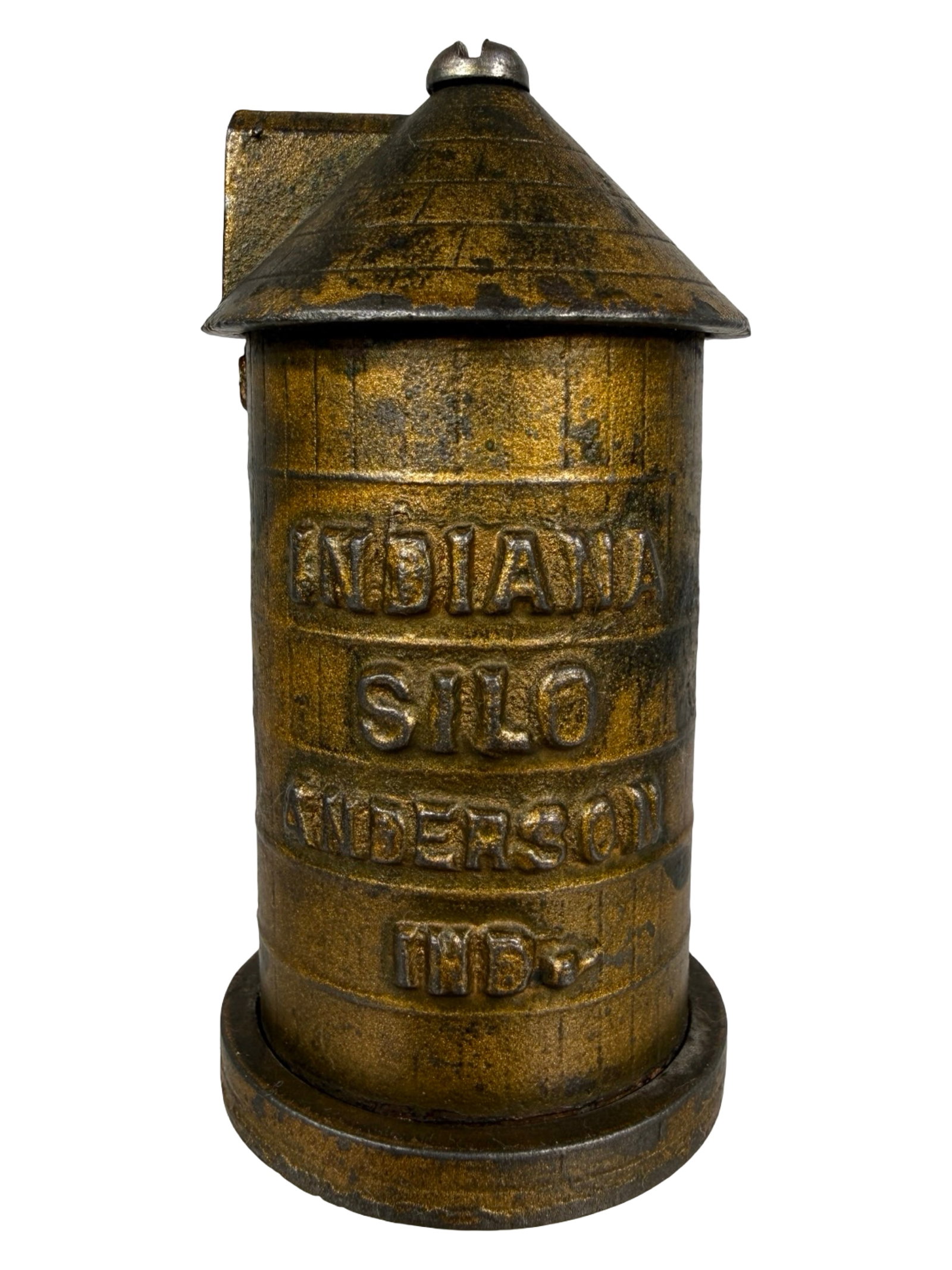 Rare Indiana Silo - Iron Bank: Unknown American Manufacturer. Produced Mid 1920's - 3 1/2" Tall. The Tom Kellogg Collection.
