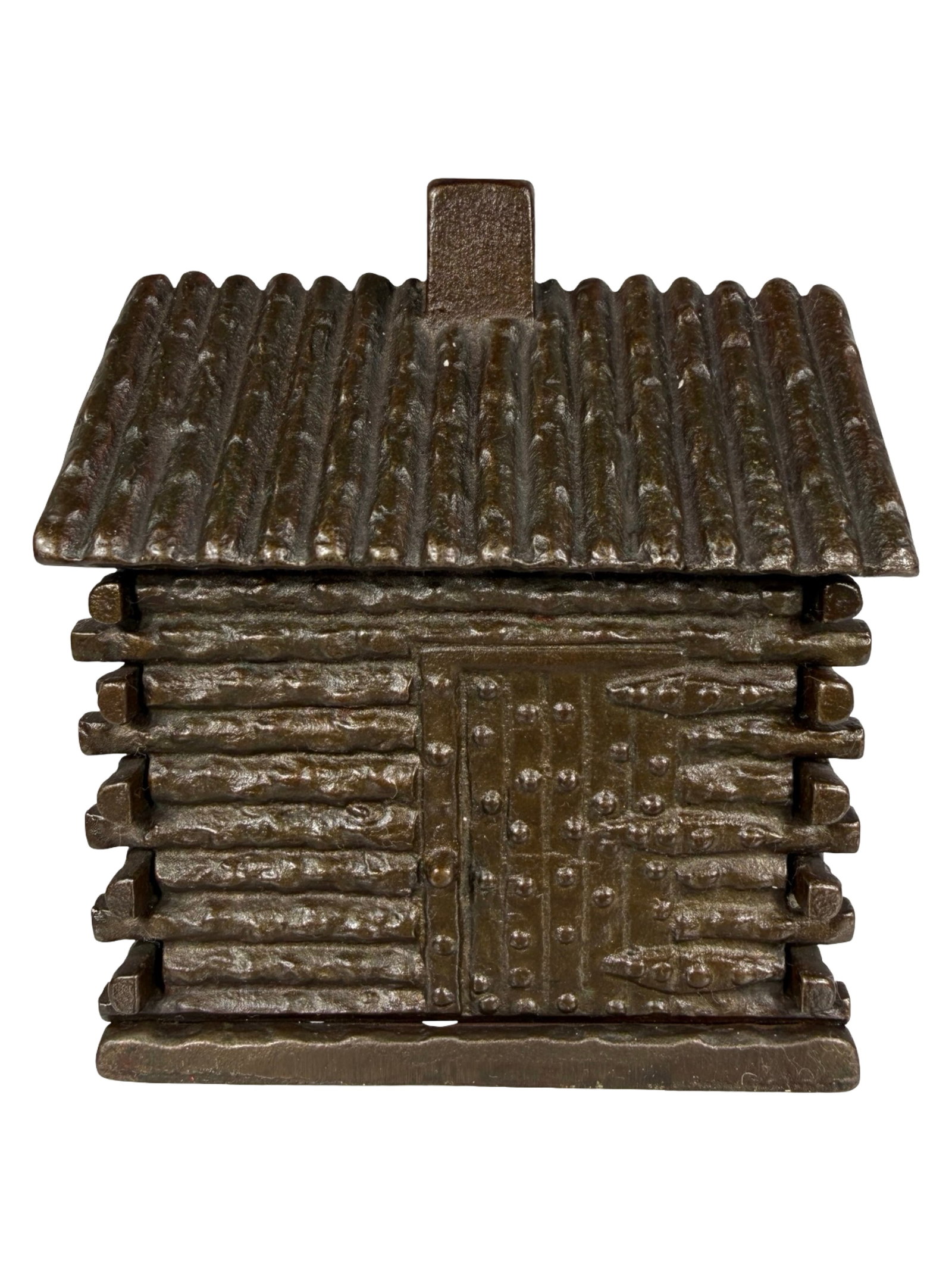 Iron Master's Cottage - Flat Base - Still Bank: Made by the Kyser & Rex Company. Frankford, Pa. - 1880's - 4 1/4" Tall. The Tom Kellogg Collection.