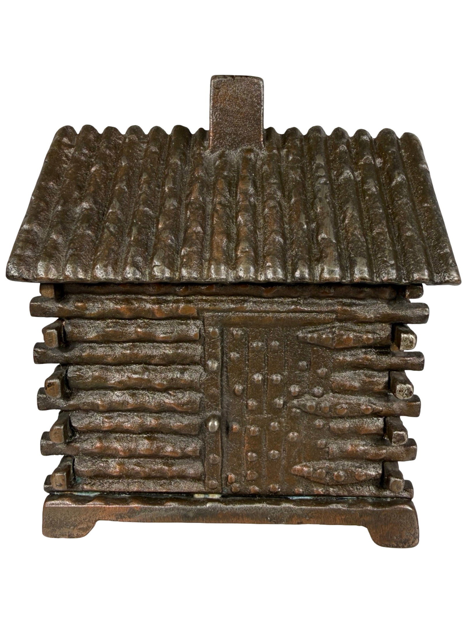 Iron Master's Cottage on Legs - Still Bank: Made by the Kyser & Rex Company. Frankford, Pa. - 1880's - 4 1/2" Tall. The Tom Kellogg Collection.
