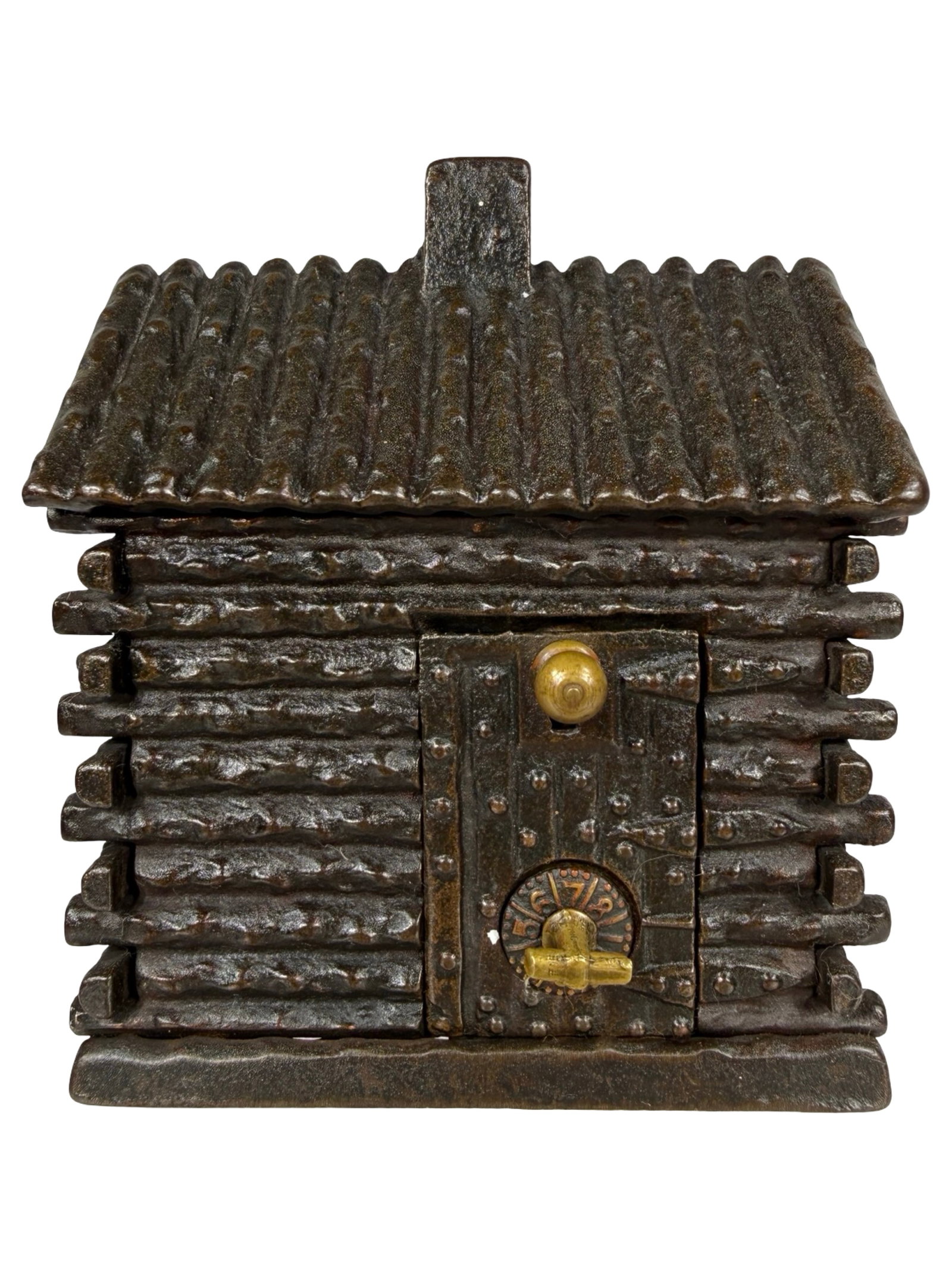 Iron Master's Cottage - Large Combination Door - Iron Bank: Made by the Kyser & Rex Company. Frankford, Pa. - 1880's - 4 1/4" Tall. The Tom Kellogg Collection.