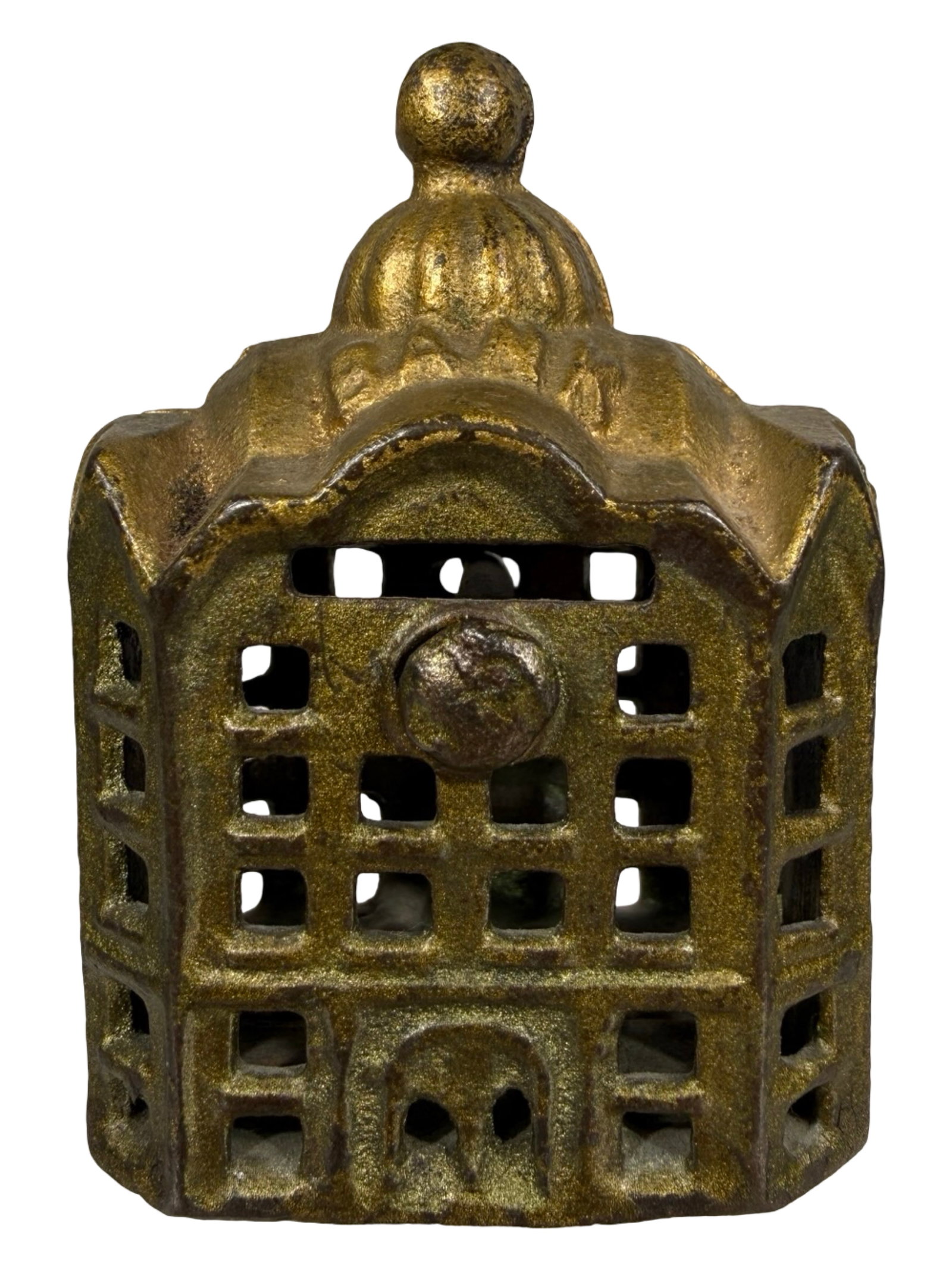 Domed Bank - Smallest with Twist Pin - Green & Gold (1 of 6)