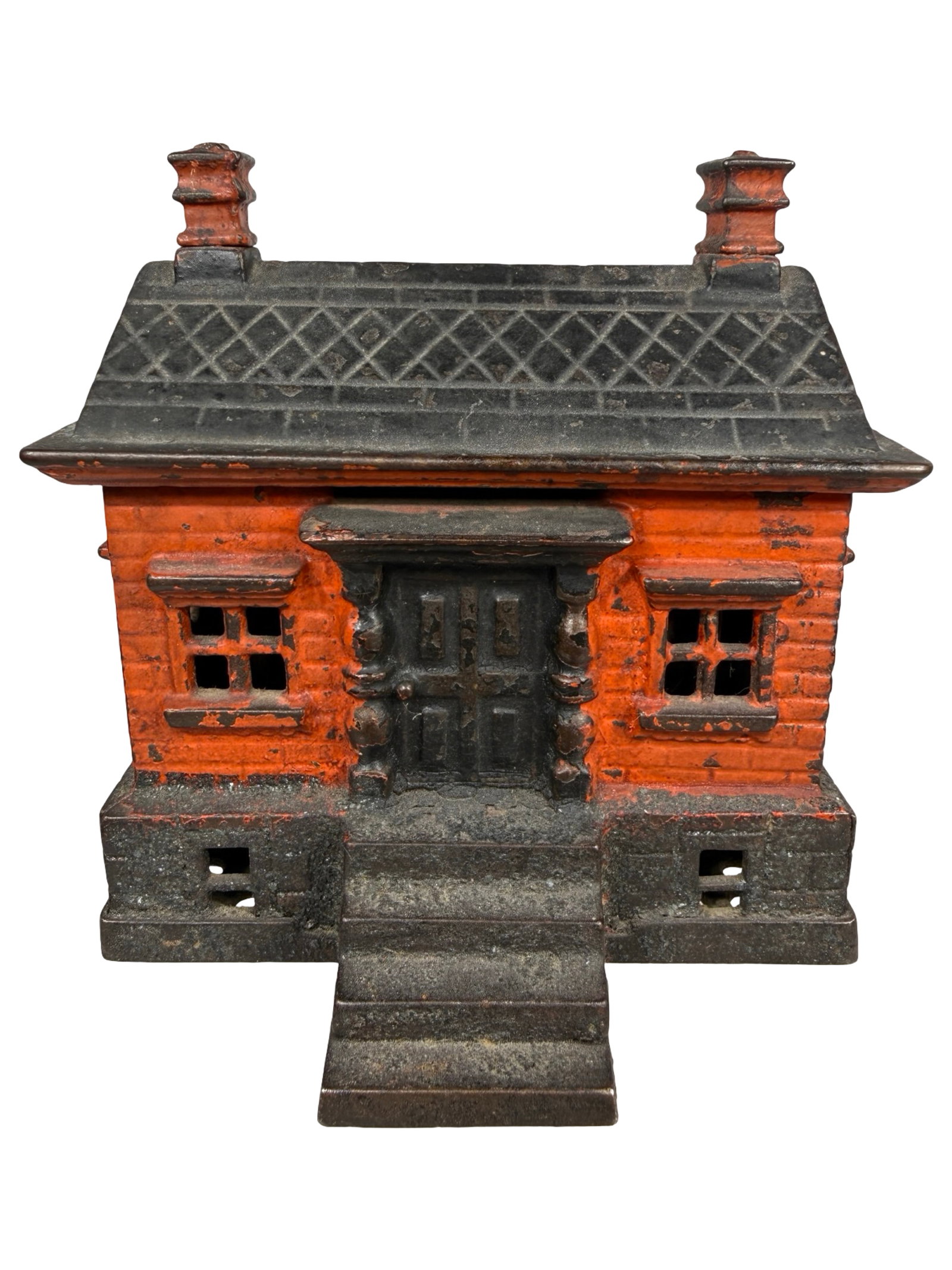 House with Basement - Cast Iron Bank: By Ohio Foundry Company. Cleveland, Oh. - 1910 - 4 1/4" Tall. The Clayton Luther Collection.