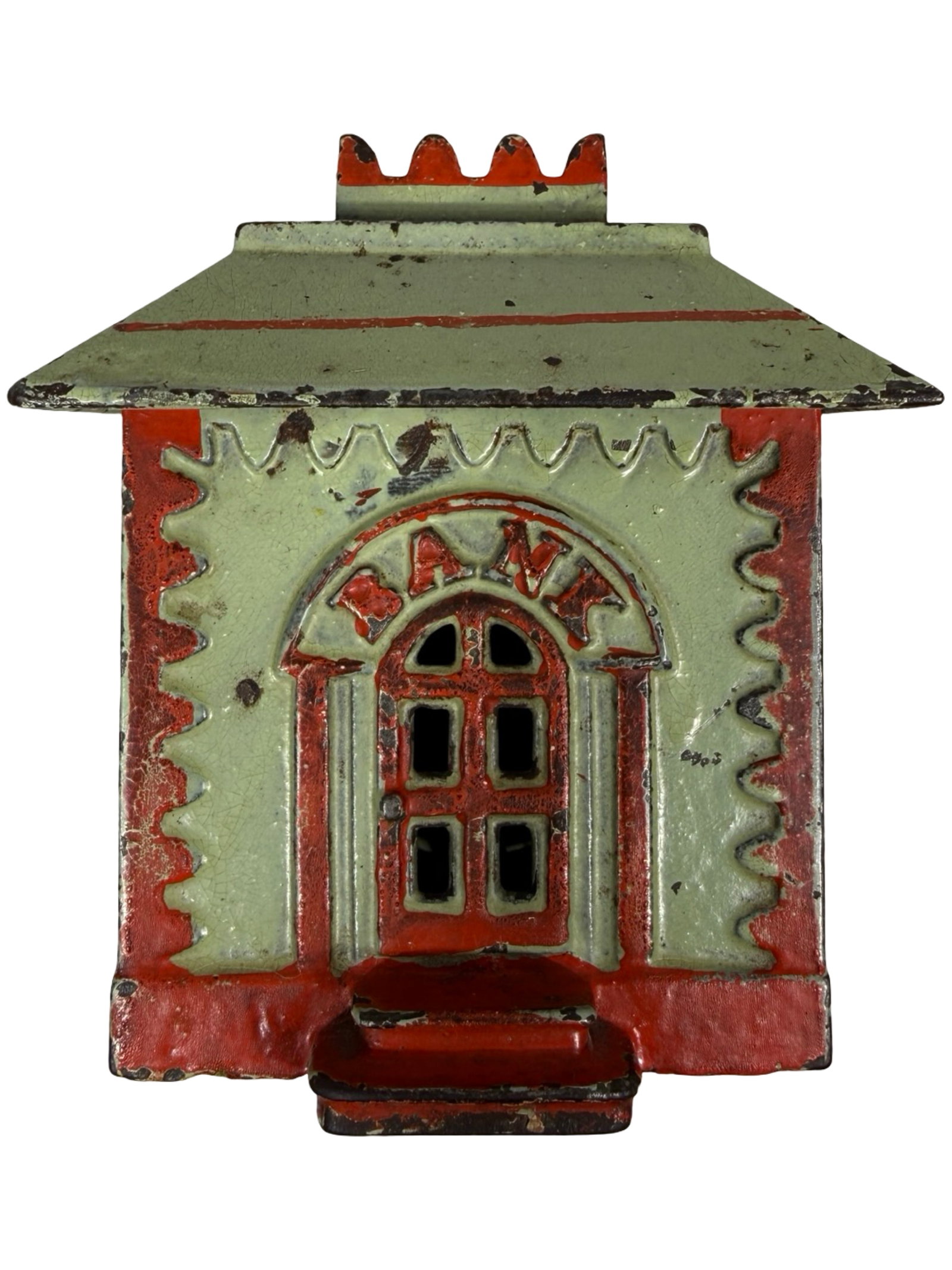 Crown Bank - Medium: By J. & E. Stevens Company. Cromwell, Ct. - 1880 - 3 3/4" Tall. The Tom Kellogg Collection.