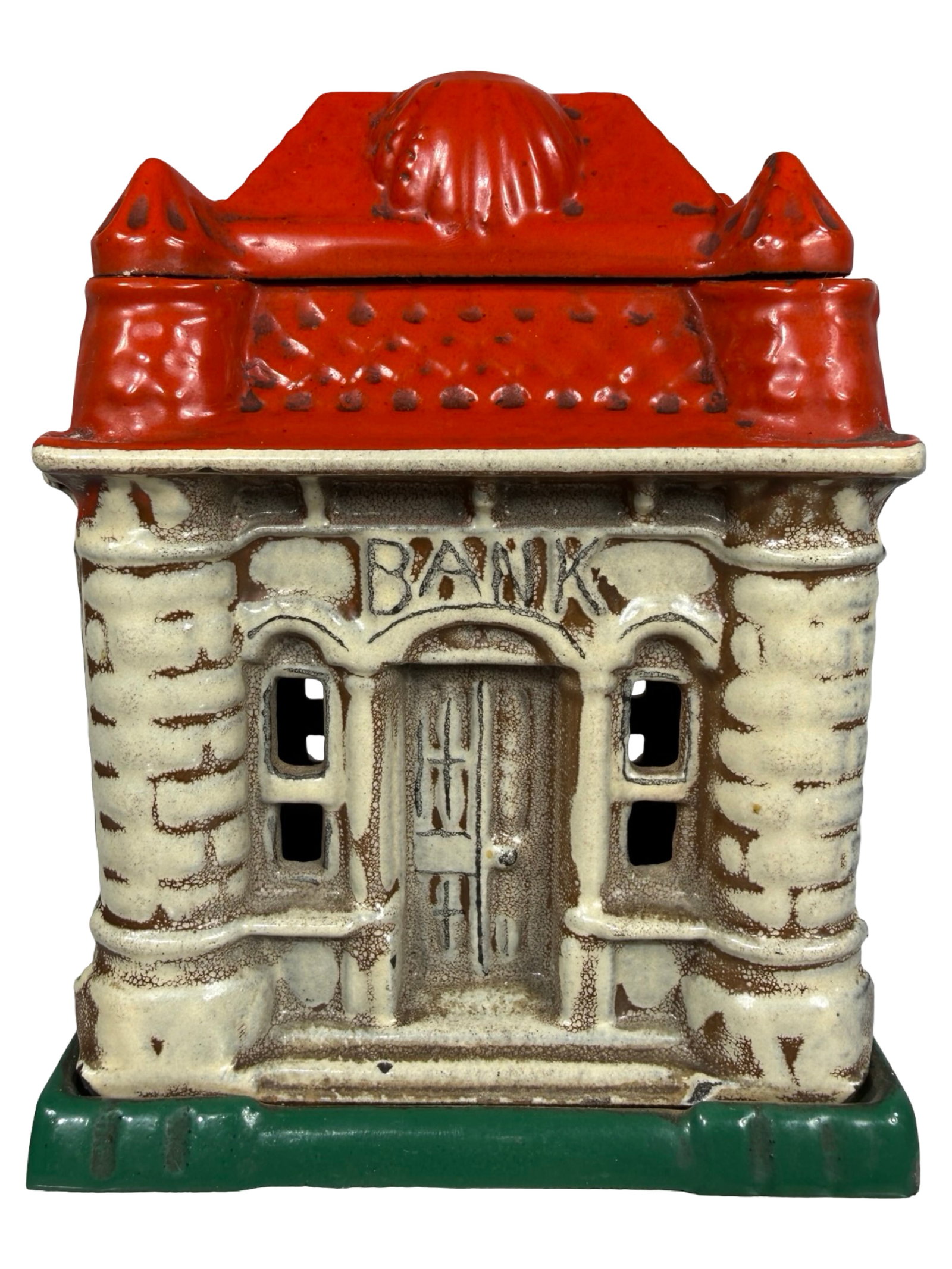 Four Tower Bank - Porcelain Over Iron: By Ohio Foundry Company. Cleveland, Oh. - 1949. The Tom Kellogg Collection.