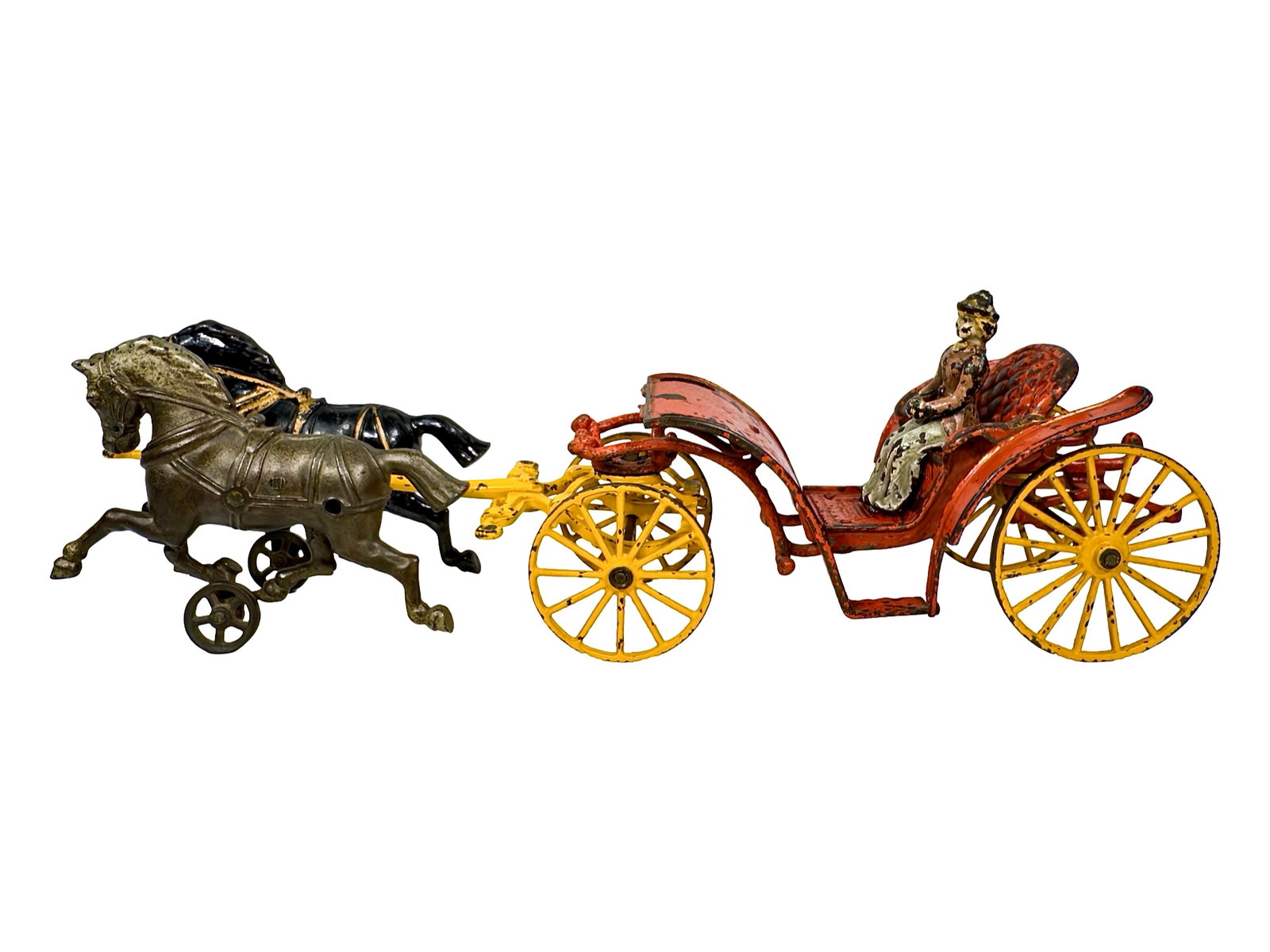 Rare All Iron Fancy Phaeton - Horse Drawn Toy (1 of 13)