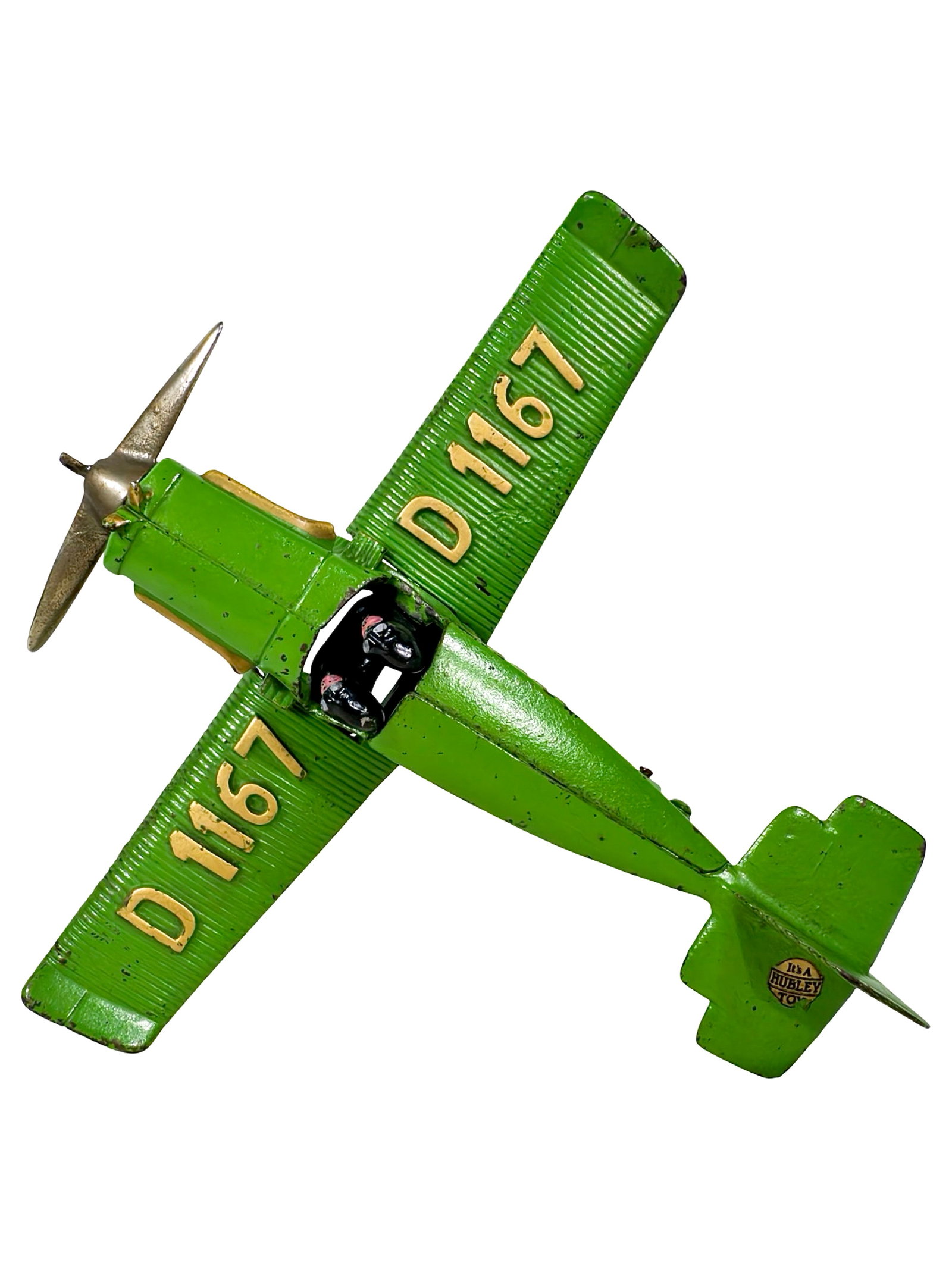 Bremen Junkers Airplane - Cast Iron Toy: Made by Hubley Mfg. Company. Lancaster, Pa. - 1932 - 10" L x 10 1/4" Wingspan.