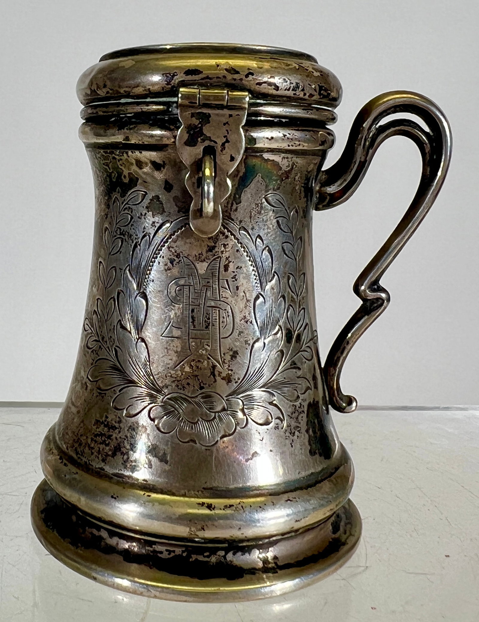 Sterling Silver Tankard Bank: European 1910 - 3"T