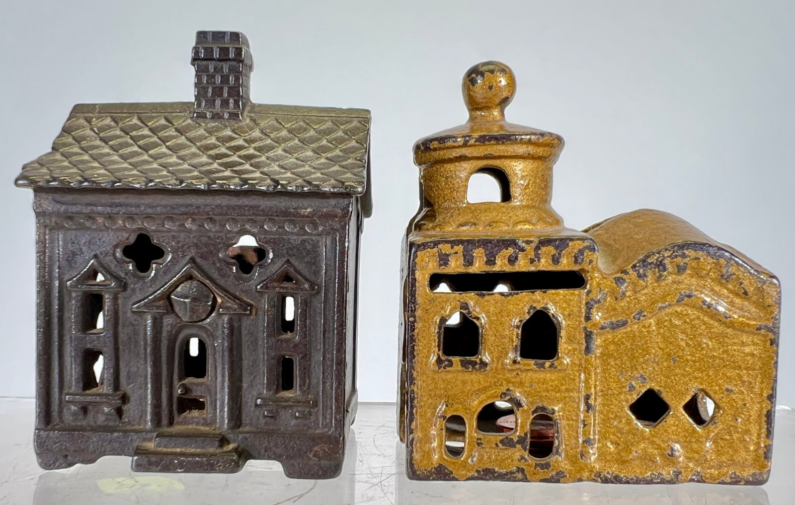 Two Cast Iron Building Banks (1 of 2)