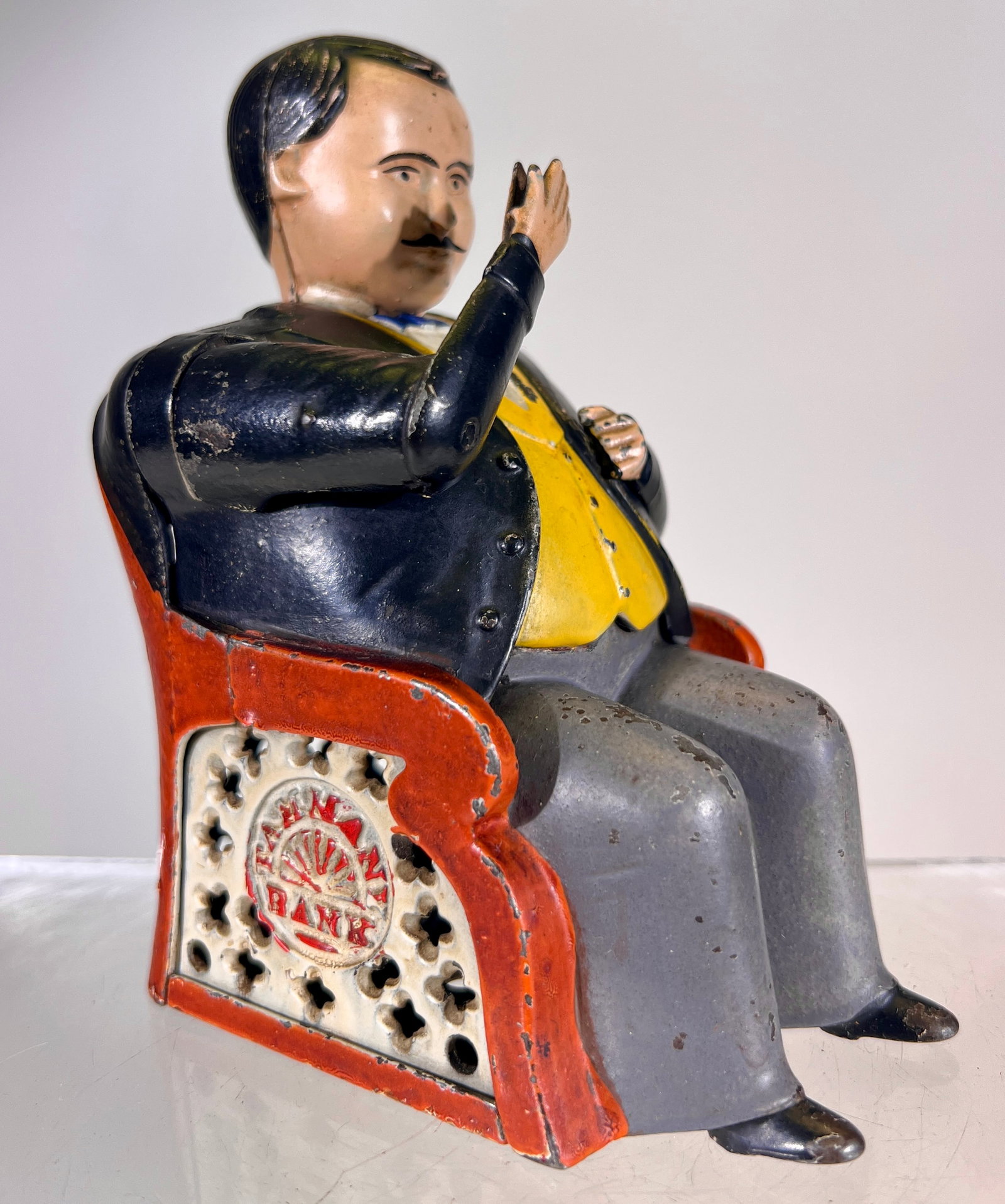 Tammany Mechanical Bank: J & E Stevens Co. - Cromwell, CT. 1870's- 5 1/2" T