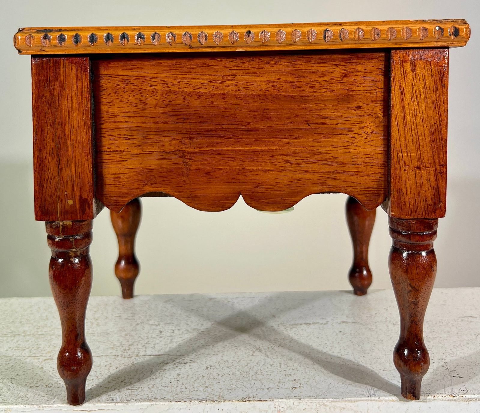 Tilt Top Table Wooden Bank- Well crafted: American- 1910's- 8 1/4"W x 7 3/8"T x 6 1/2" D. Wonderful Mellow Stain