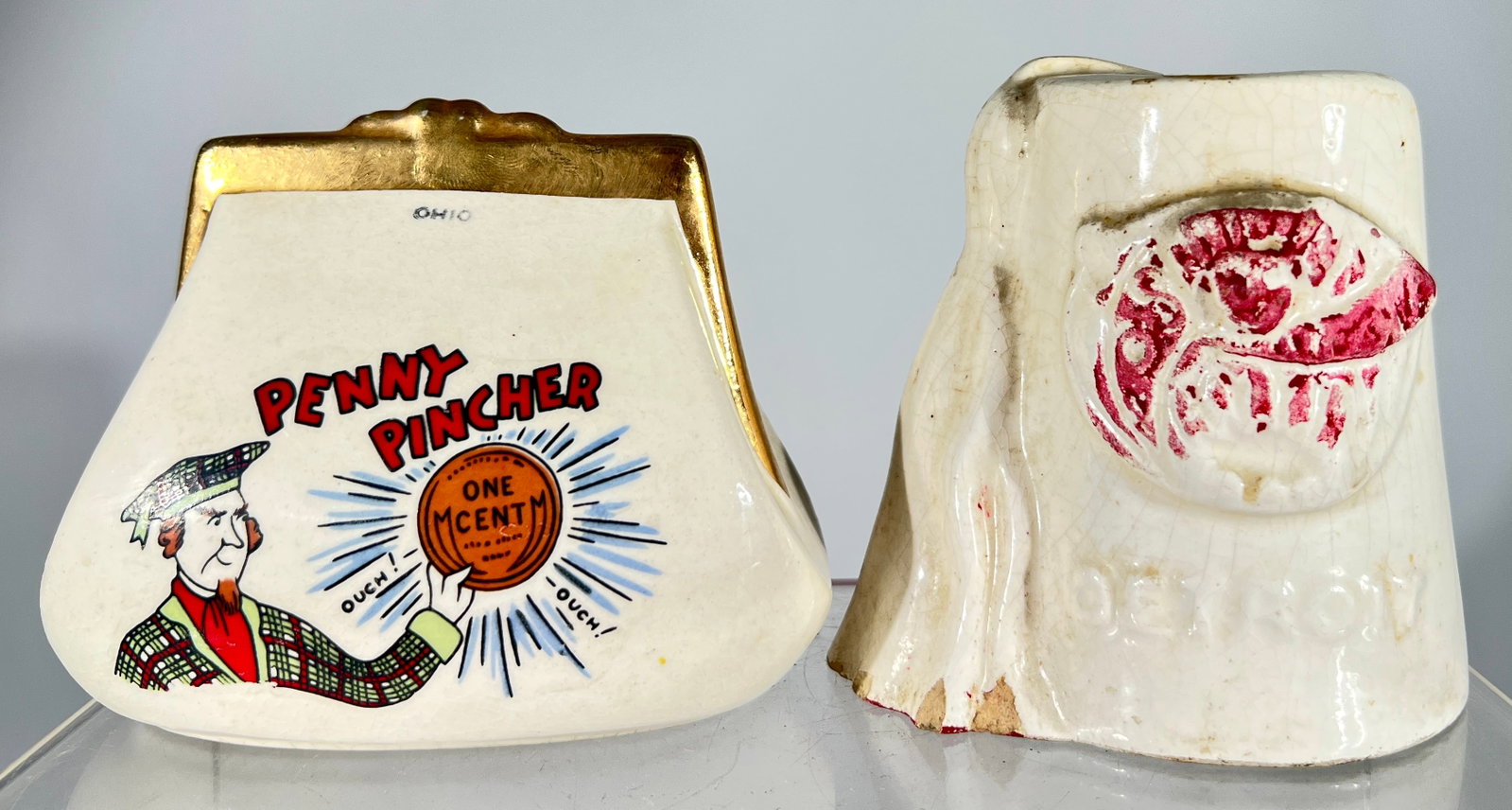 Two Ceramic Banks: American 1930/40's - 5" T