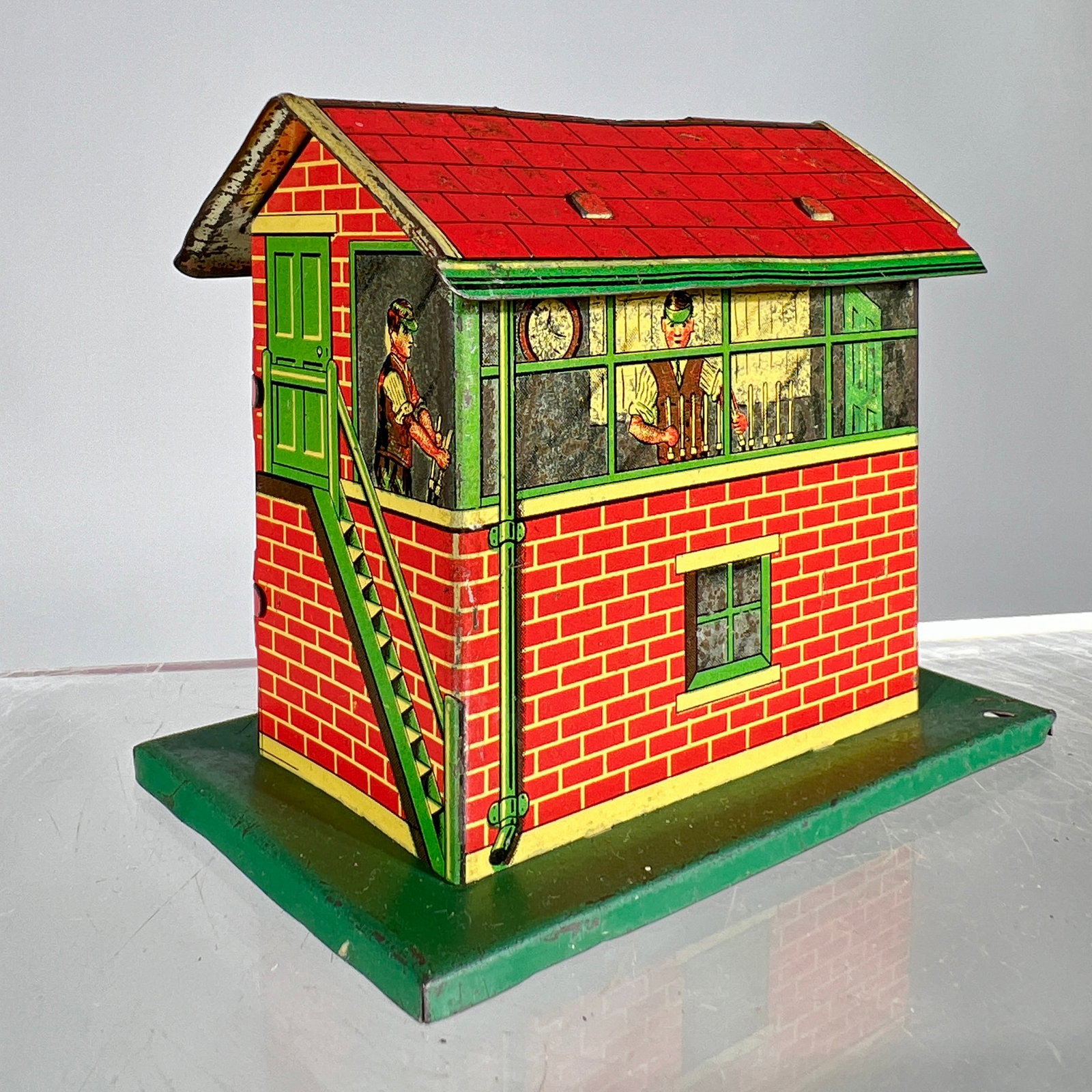 Railroad Switching Station - Tin Bank - Scarce - Made by Brim Toy (1 of 2)