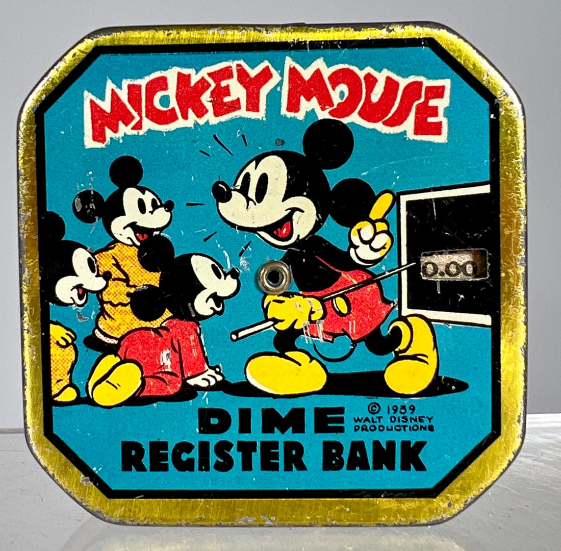 Mickey Mouse Pocket Dime Register Bank - With Gold Border (1 of 2)