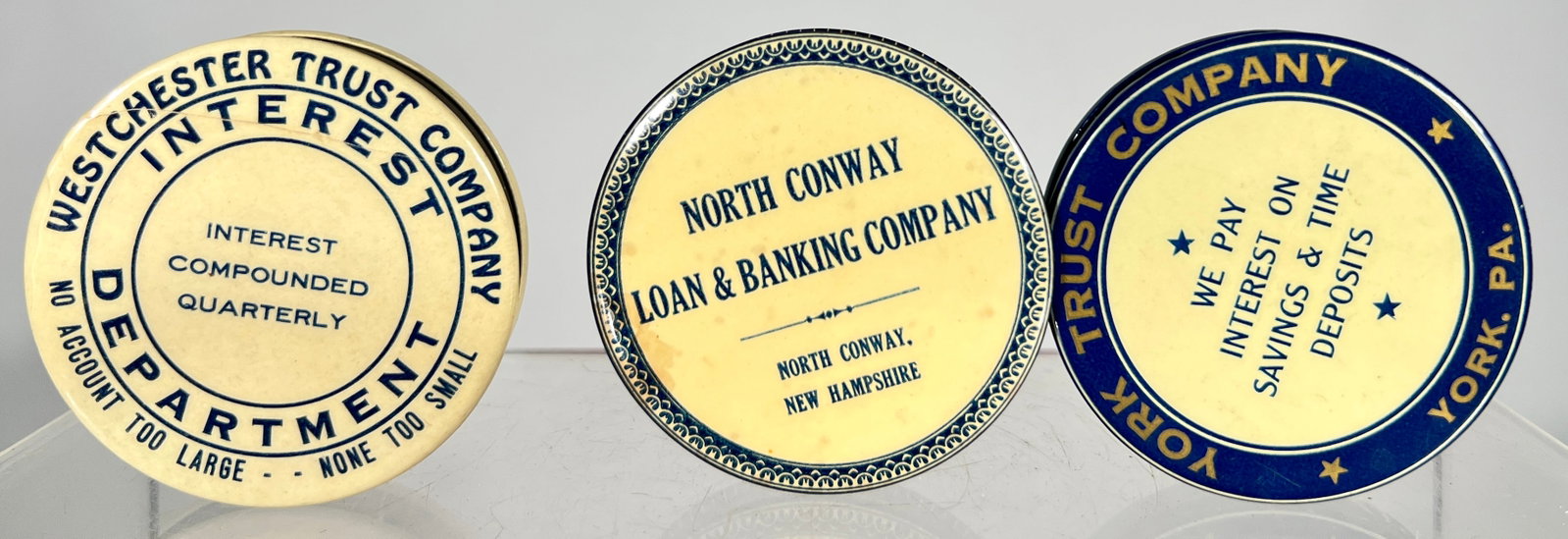 Three Celluloid Dime Register Banks (1 of 2)