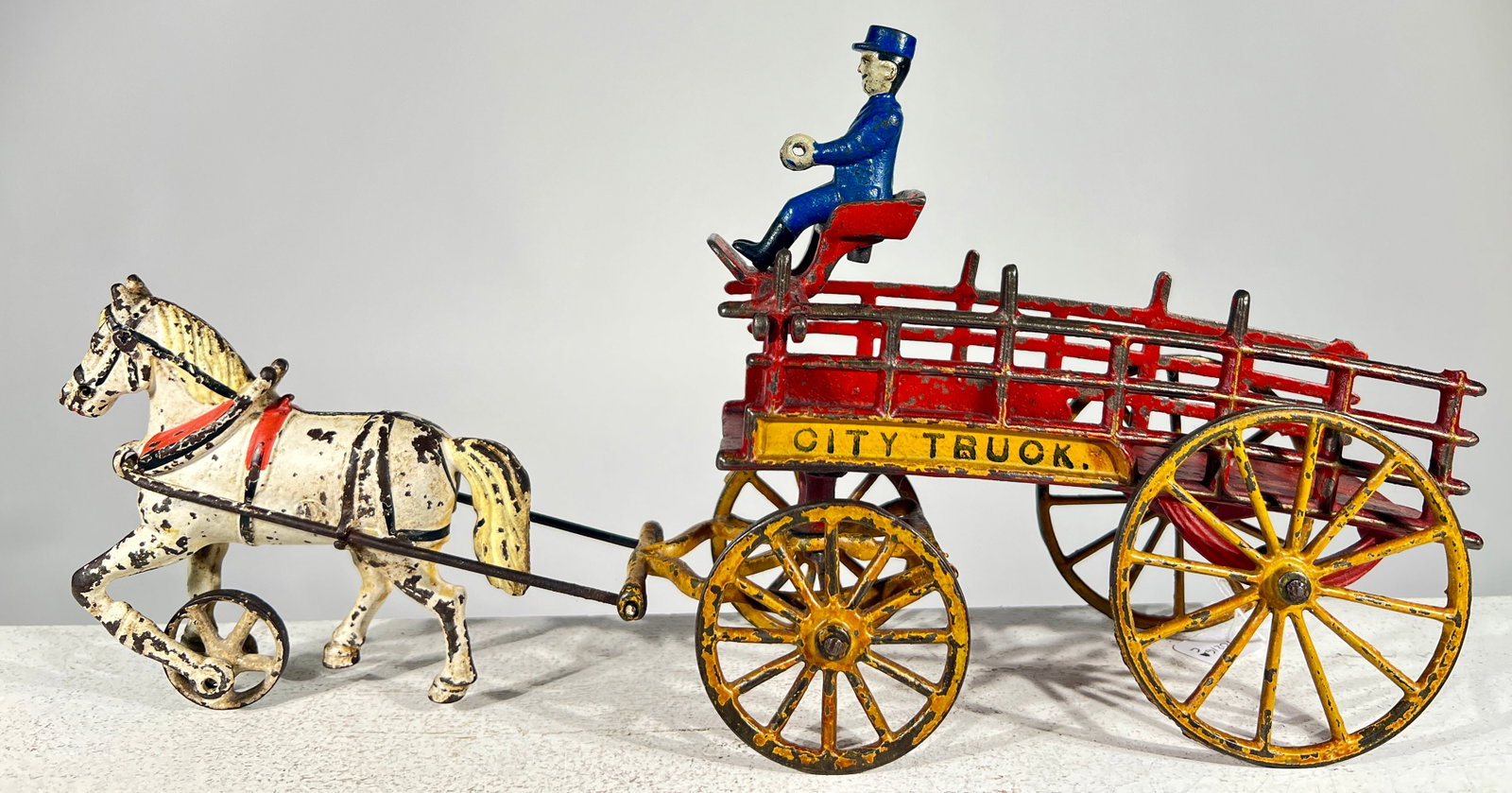 City Delivery Truck Cast Iron Single Horse - Scarce (1 of 4)