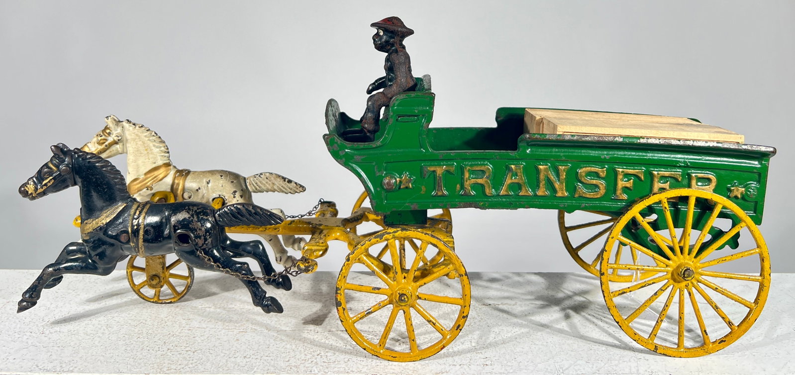 Two Horses Transfer Wagon - Sheet Tin and Cast Iron (1 of 4)