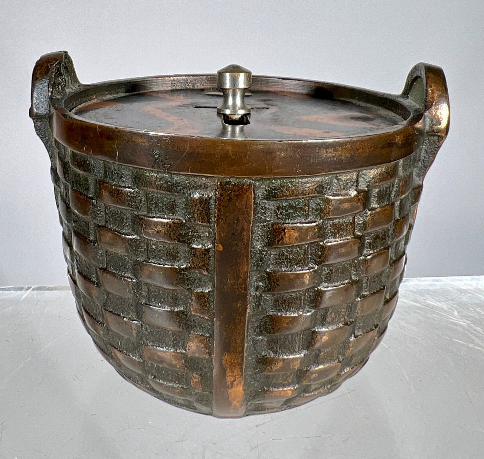 Woven Basket Cast Iron Bank (1 of 2)