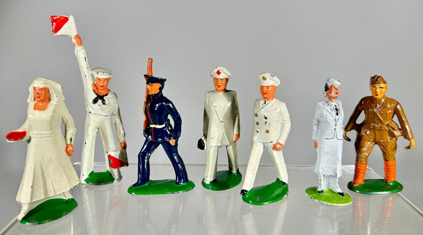Seven Dimestore Soldiers/Sailors/Nurses (1 of 2)
