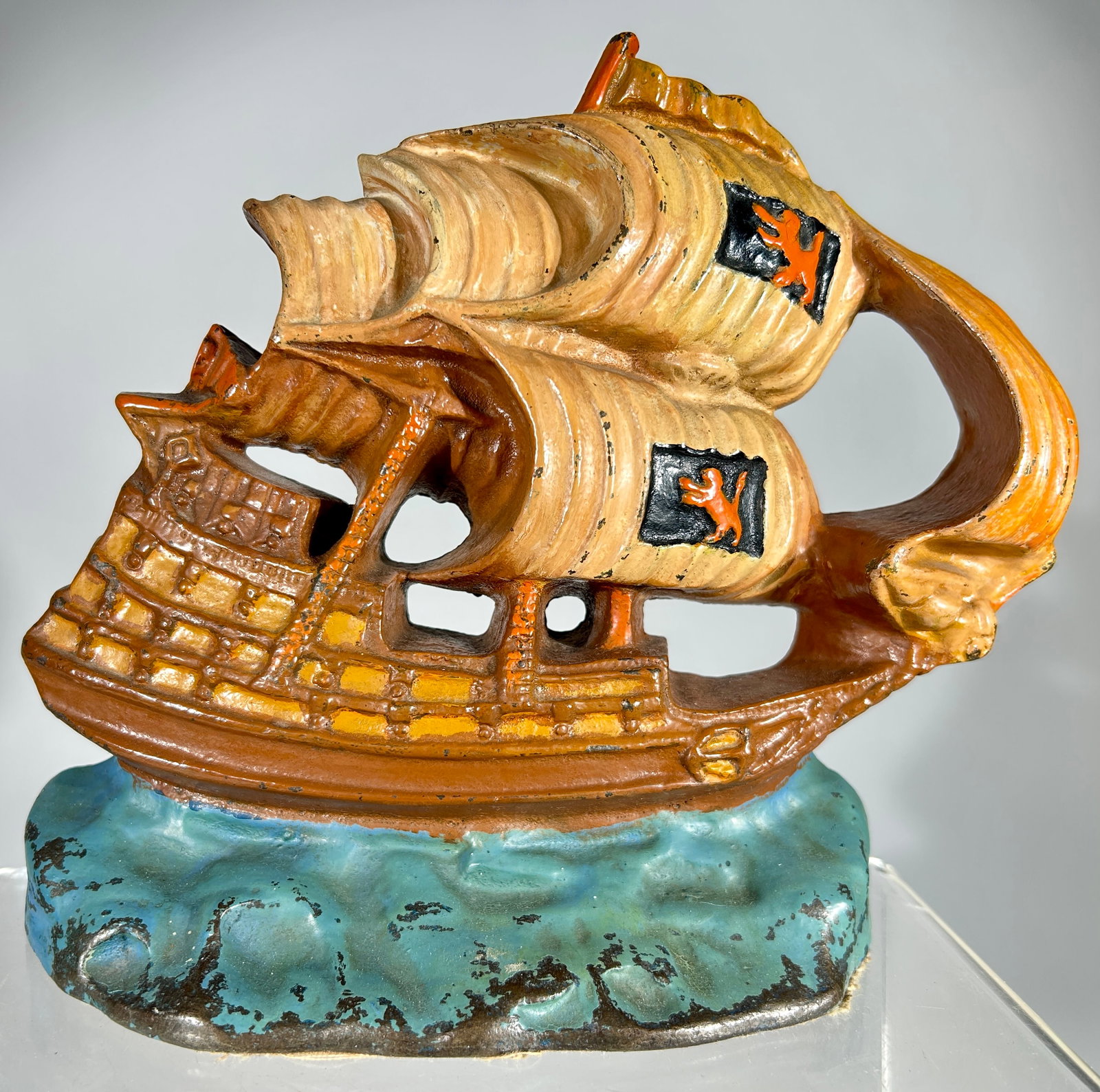 European Early Sailing Ship Cast Iron Doorstop (1 of 2)