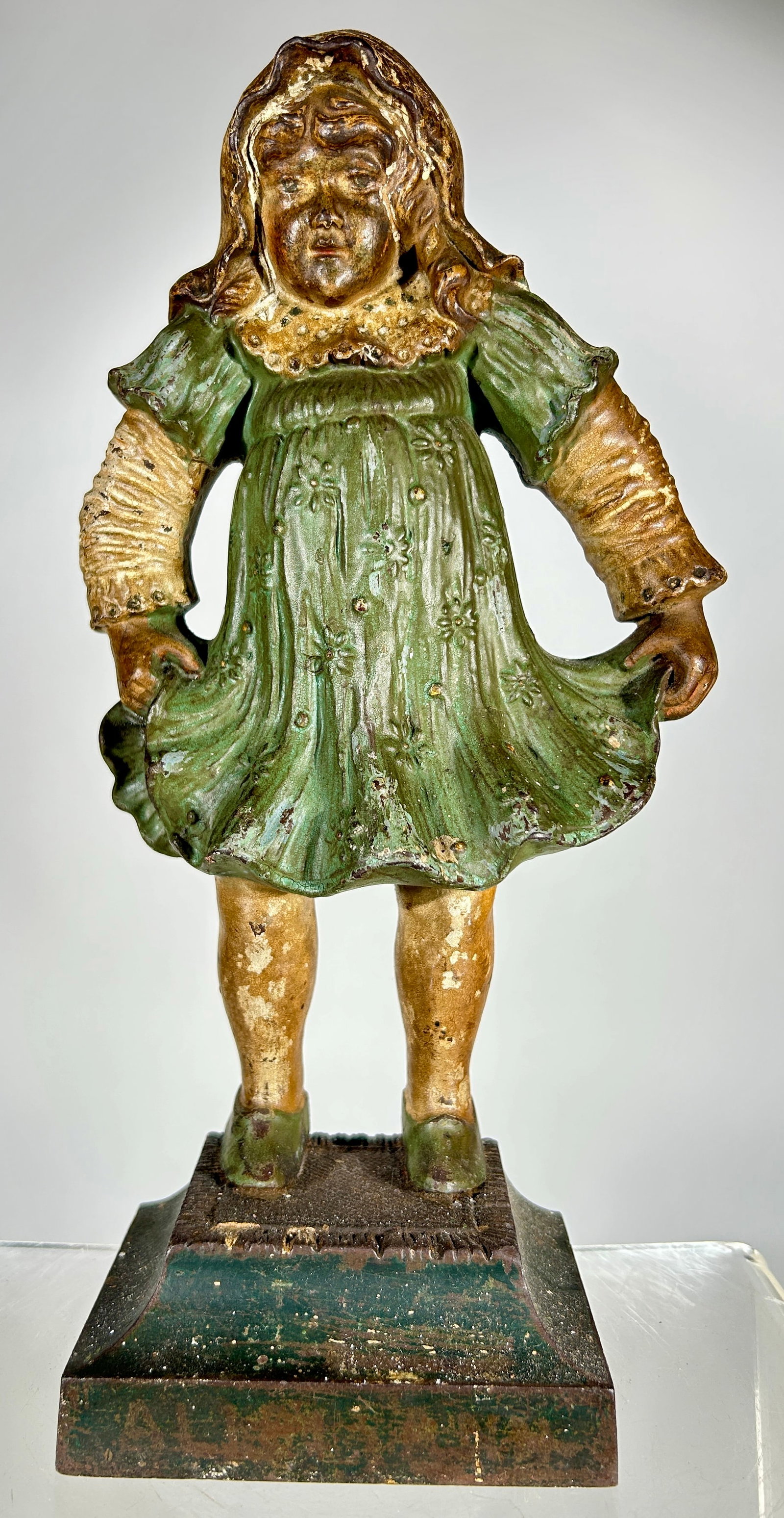 Girl Holding Dress Cast Iron Doorstop - Scarce (1 of 2)