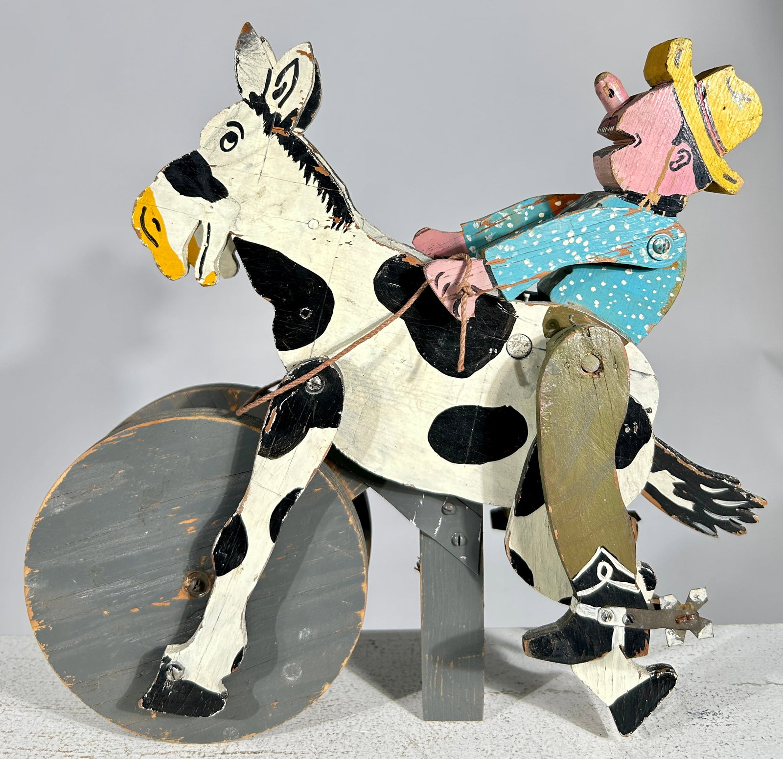 Cowboy Riding a Mule Stick Toy (1 of 2)