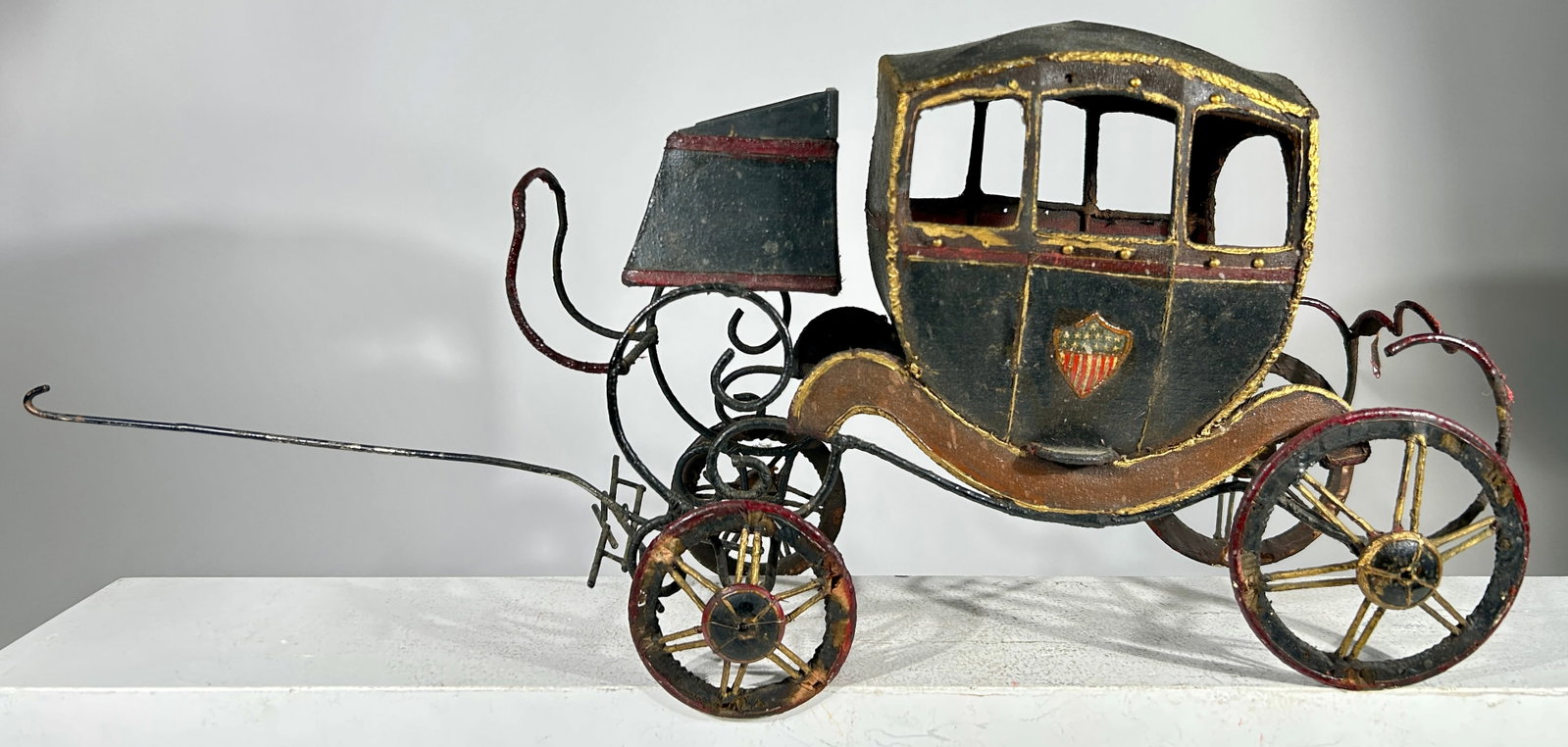 Presidential Inauguration Carriage - Folk Art / Cottage Industry Production Made of Leather , Tin , (1 of 2)