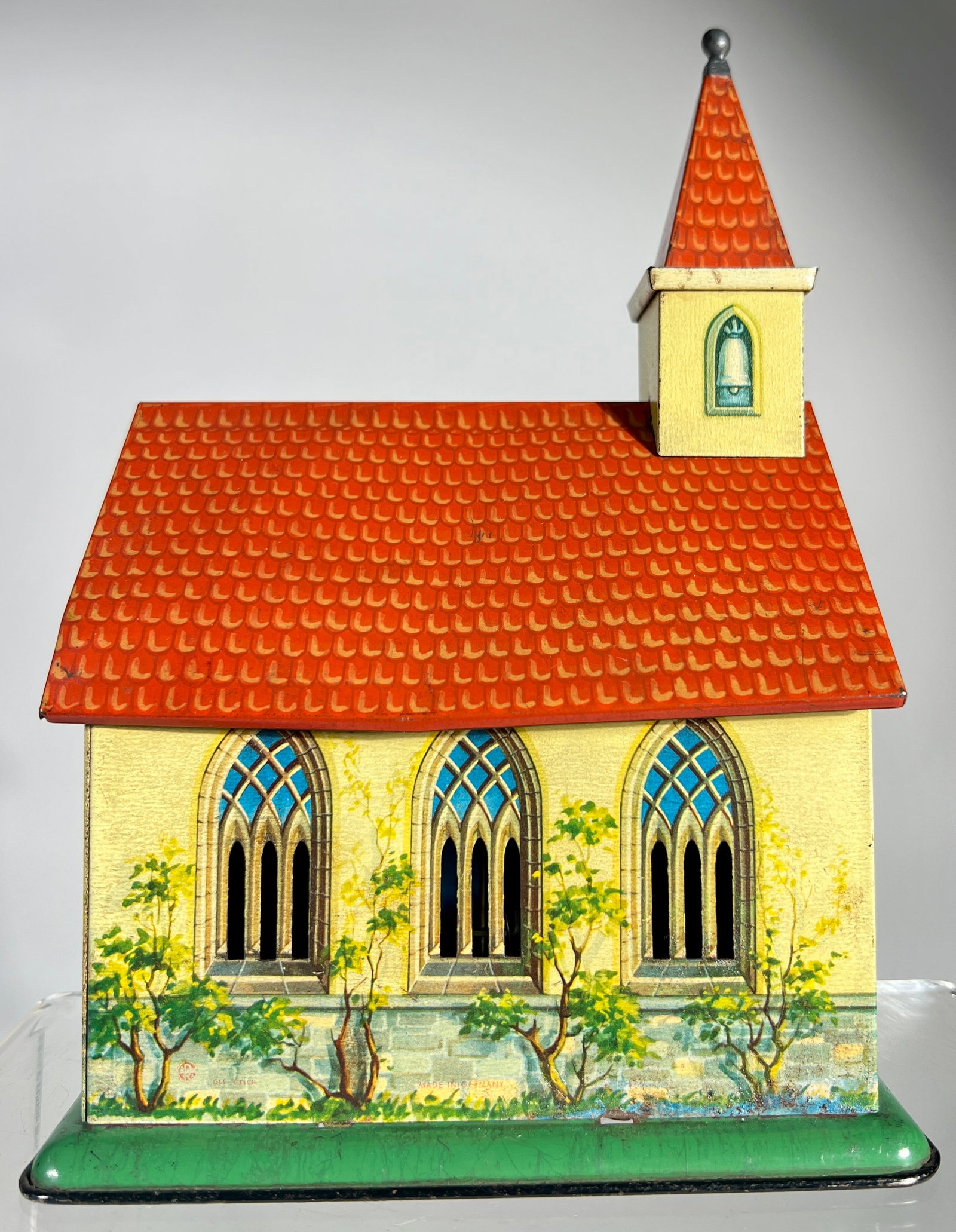 Musical Church Bank Tin - Plays the Lullaby “Go to Sleep" - Scarce (1 of 2)