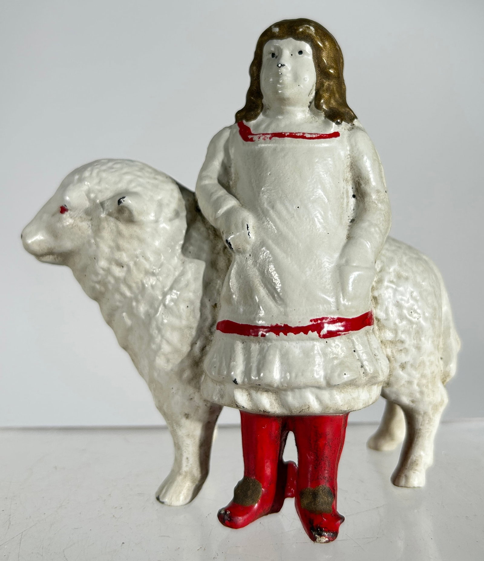 Mary and Her Little Lamb Cast Iron Still Bank (1 of 2)