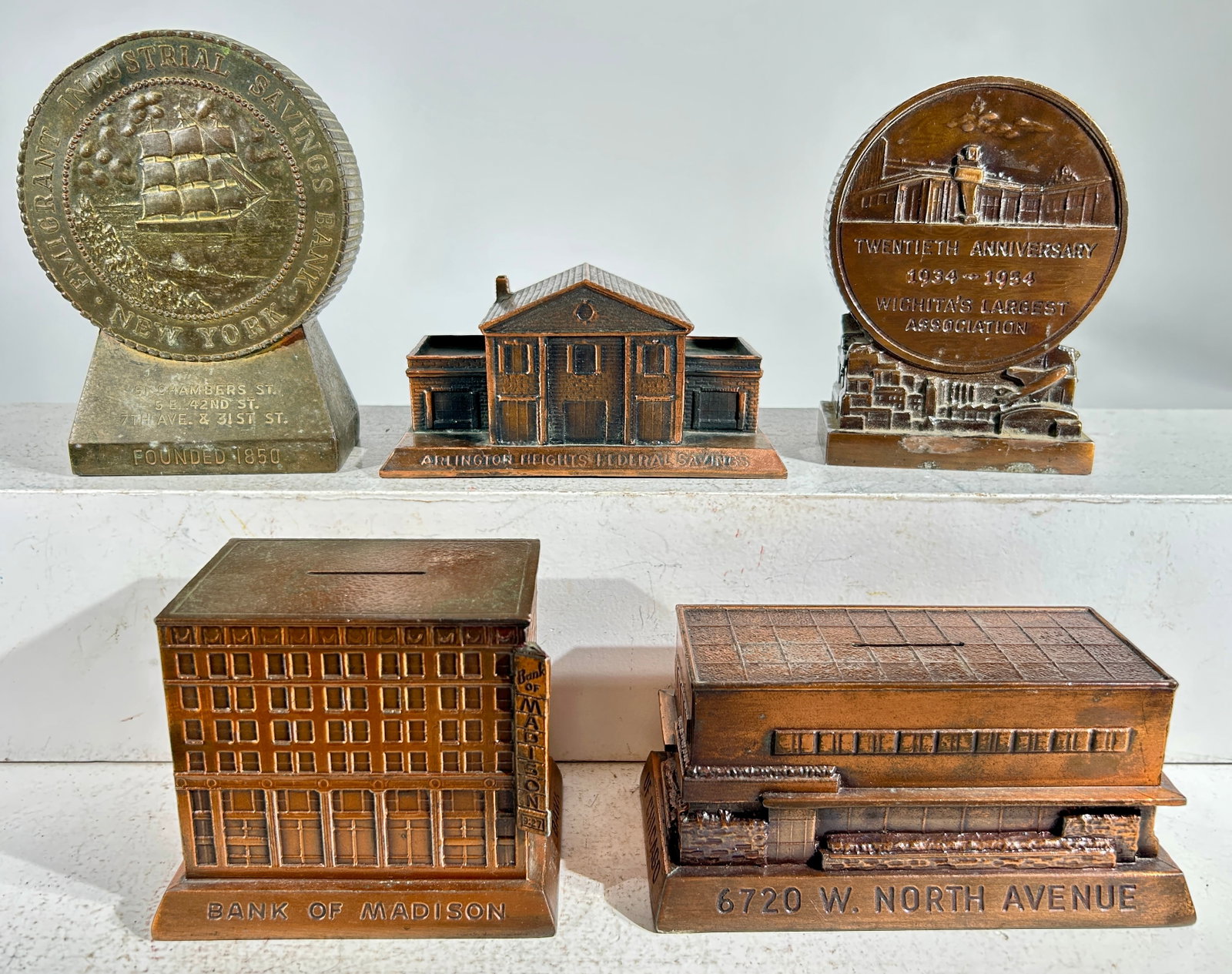 Five Aluminum Still Banks (1 of 2)