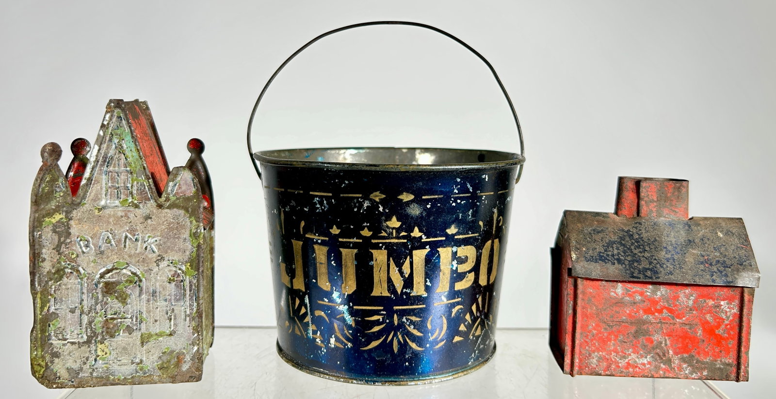 Jumbo Tin Pail / Two Tin Still Banks (1 of 3)
