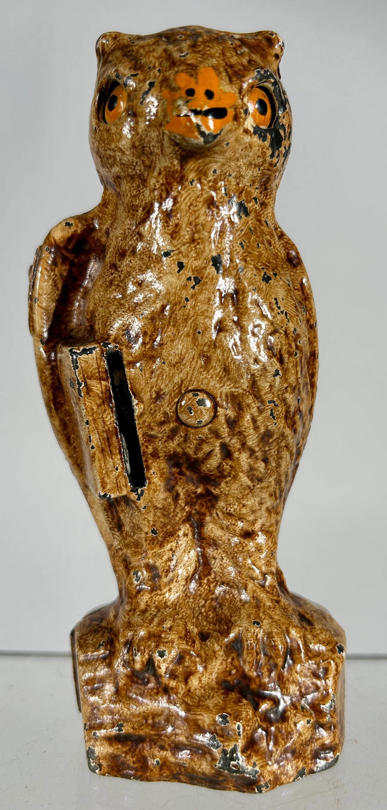 Owl Slot in Book Cast Iron Mechanical Bank: Kilgore Mfg. Co. - Westerville, OH. 1925 - 5 3/4"T