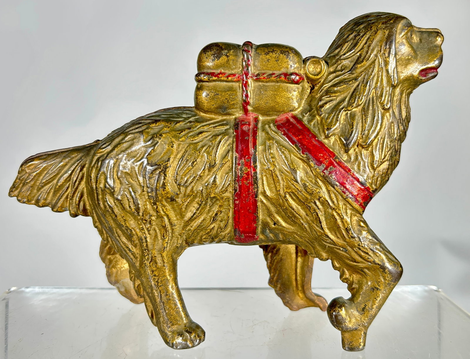 Saint Bernard with Pack Still Bank Large - Unusual Gold Paint (1 of 2)