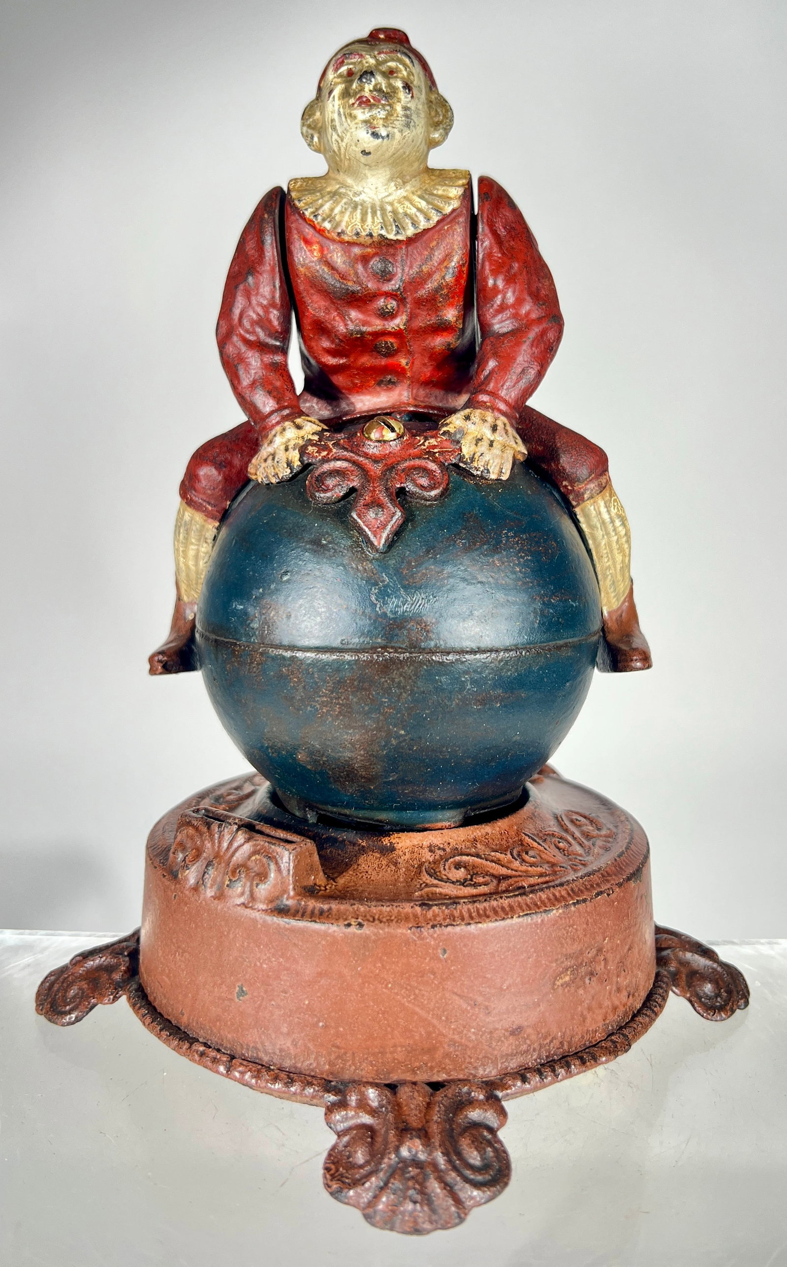 Clown and Globe Cast Iron Mechanical Bank (1 of 4)